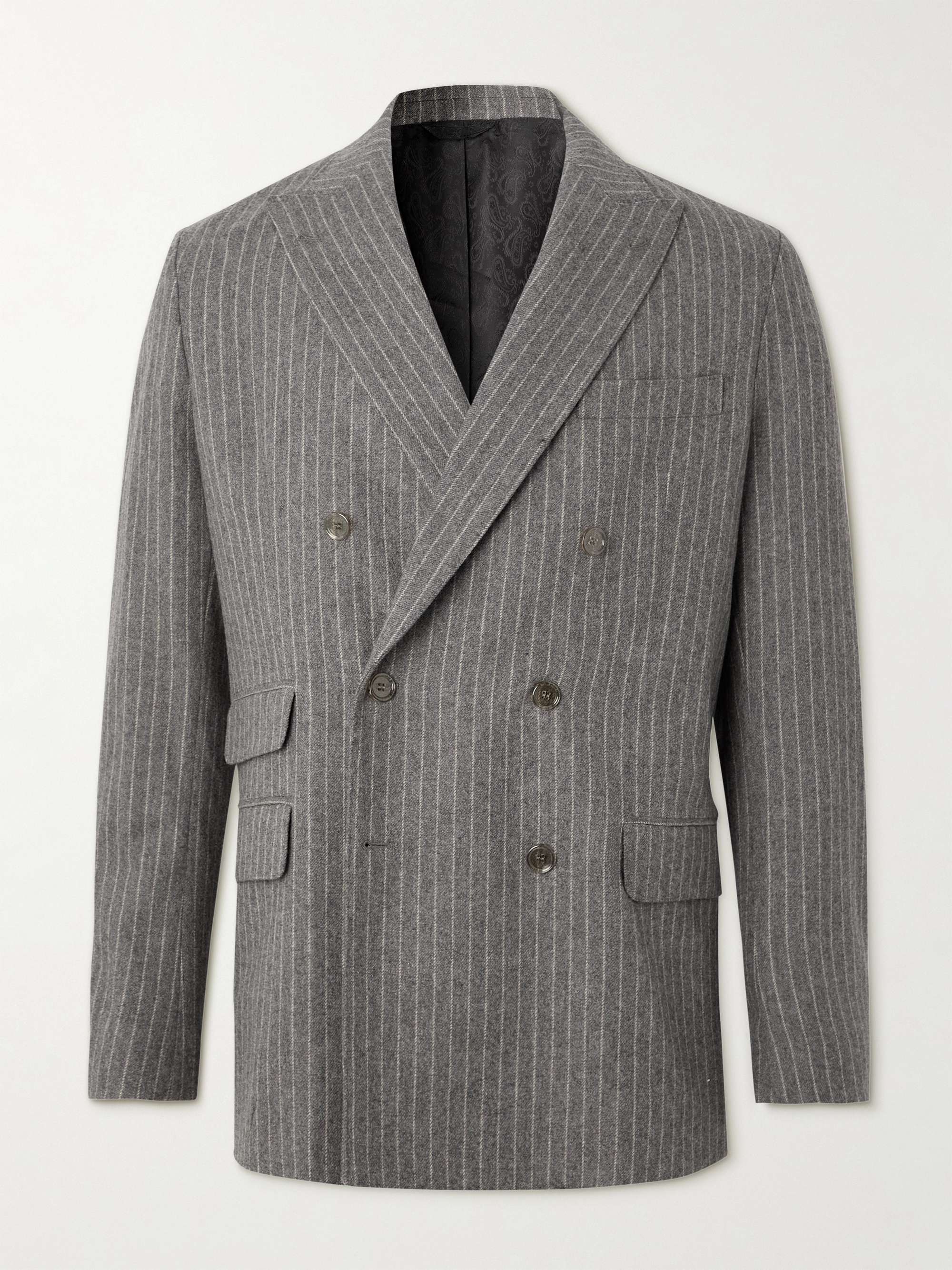 ACNE STUDIOS Oversized Double-Breasted Pinstriped Wool-Blend Suit Jacket