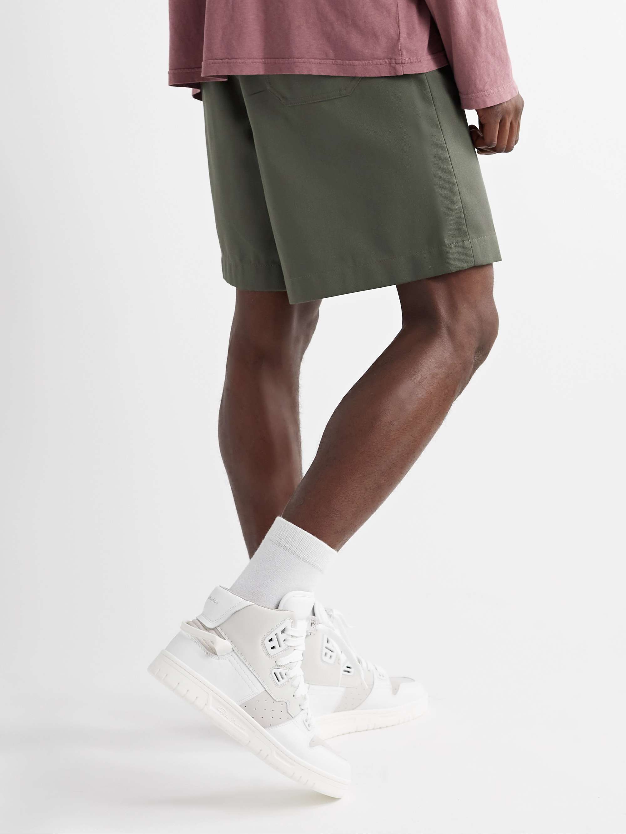 ACNE STUDIOS Wide-Leg Cotton-Blend Twill Shorts