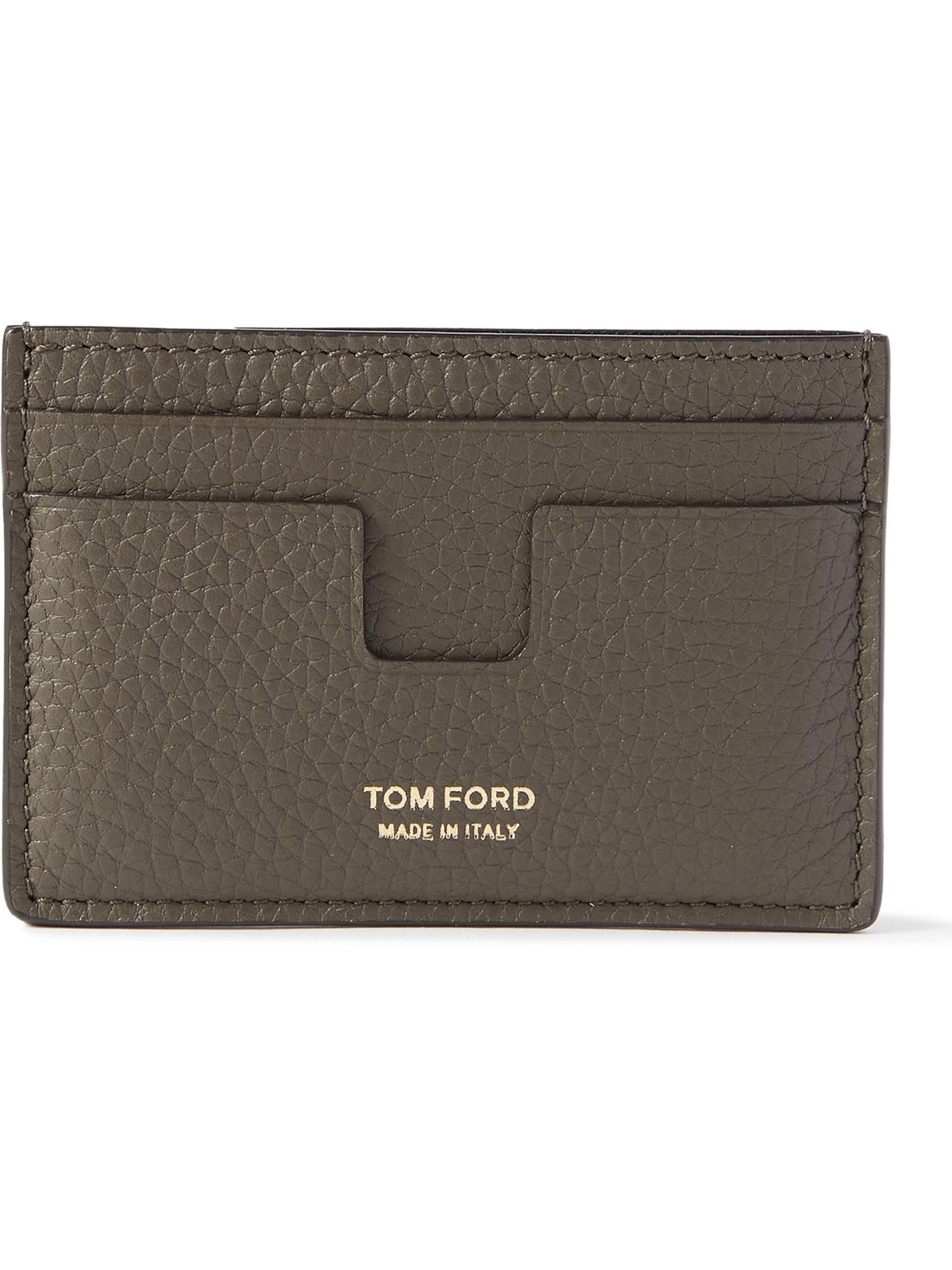 Tom Ford Full-grain Leather Cardholder In Green