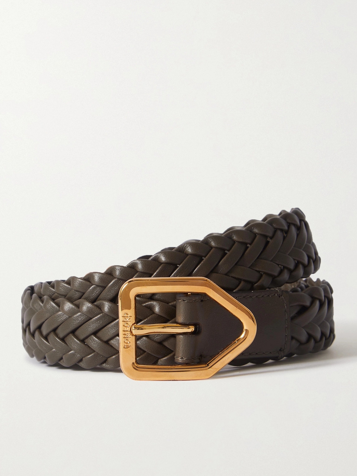 TOM FORD 2.5CM WOVEN LEATHER BELT
