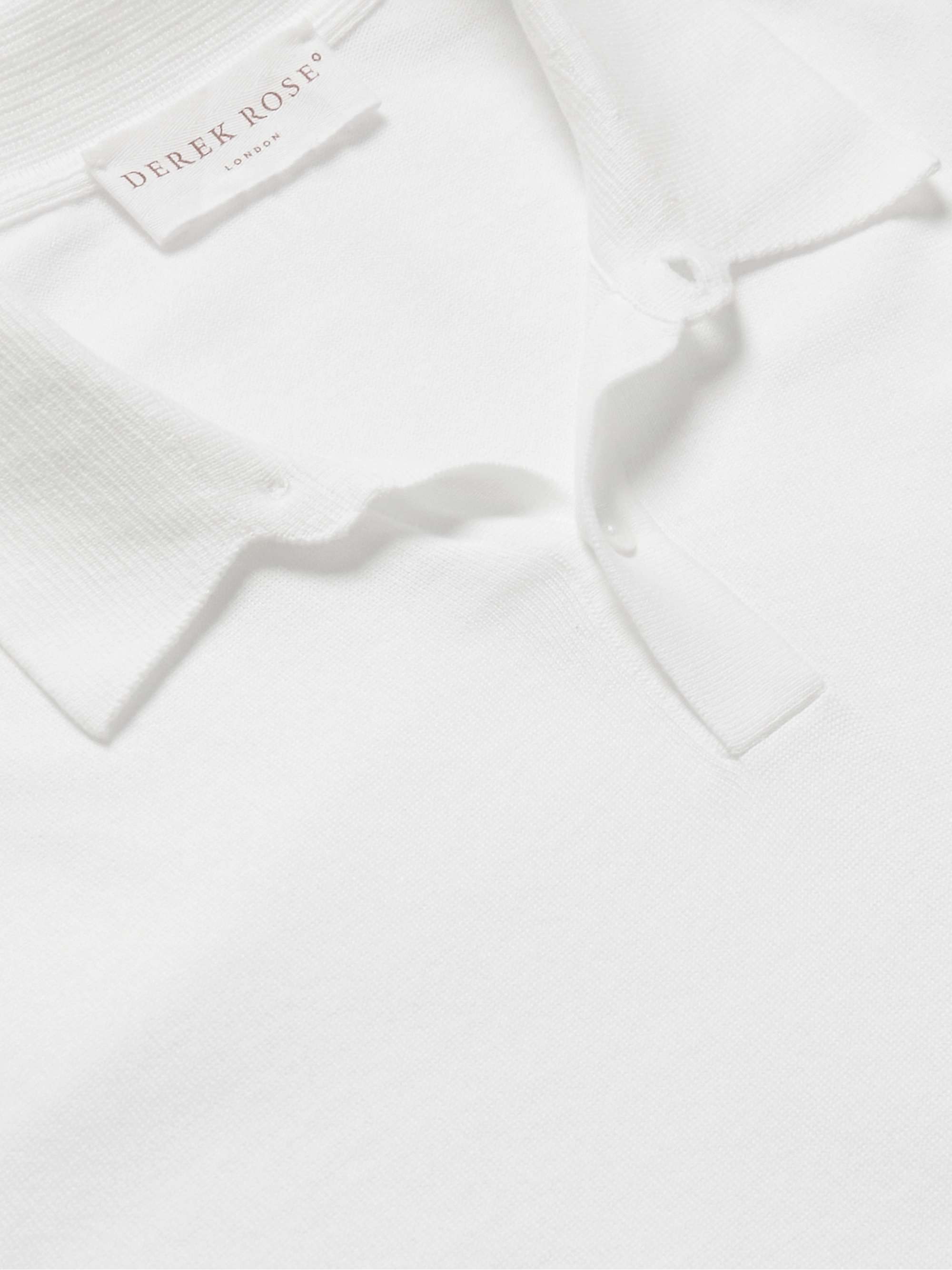 DEREK ROSE Jacob Garment-Dyed Sea Island Cotton Polo Shirt