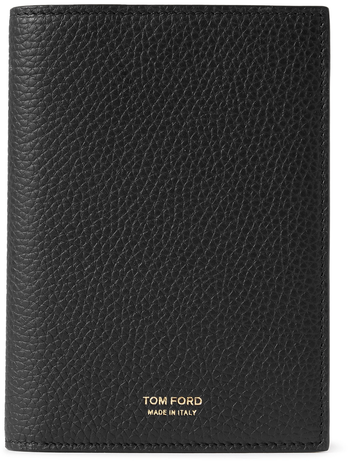Tom Ford Full-grain Leather Passport Cover In Black