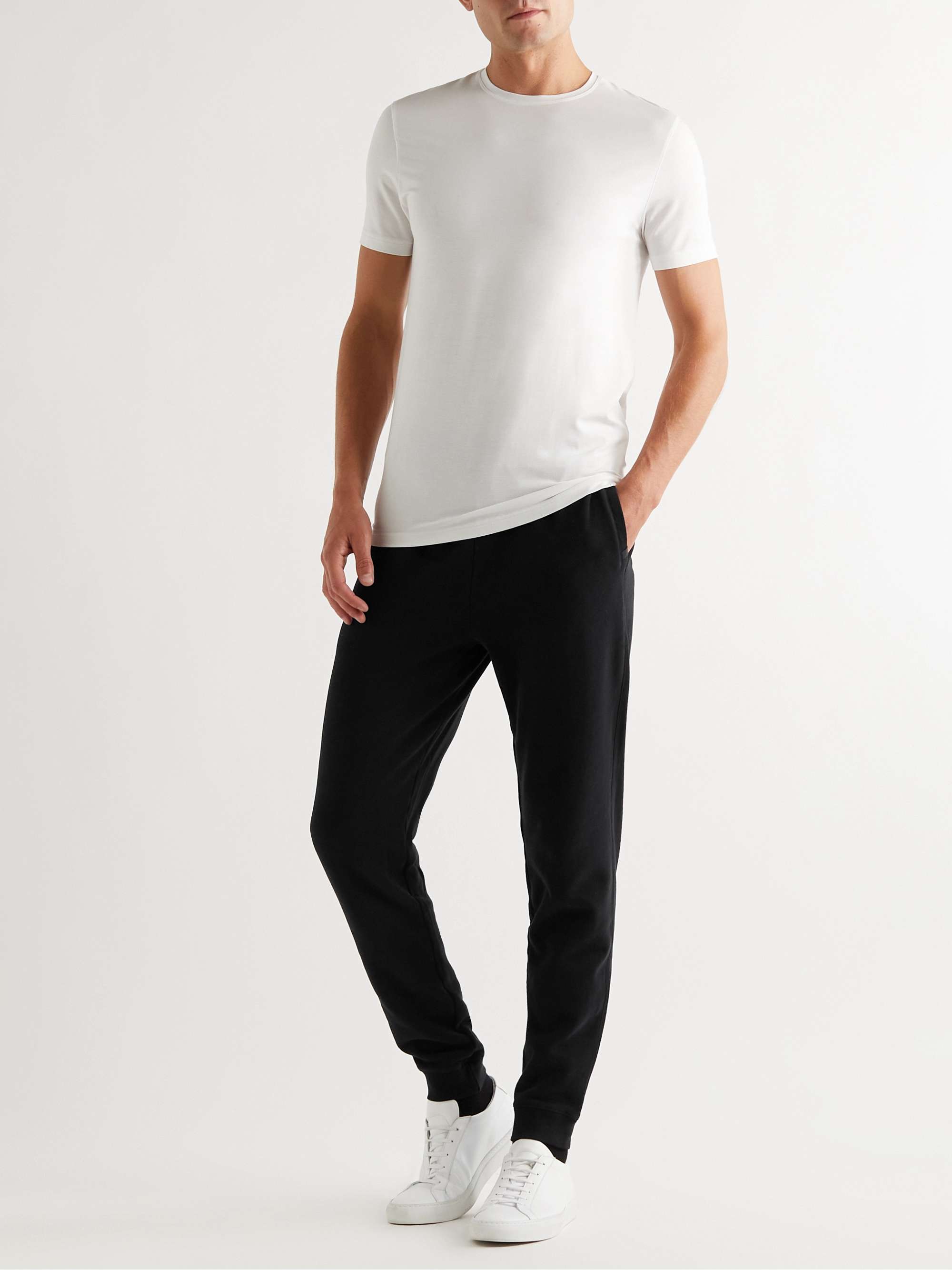 DEREK ROSE Devon Slim-Fit Tapered Cotton-Jersey Sweatpants