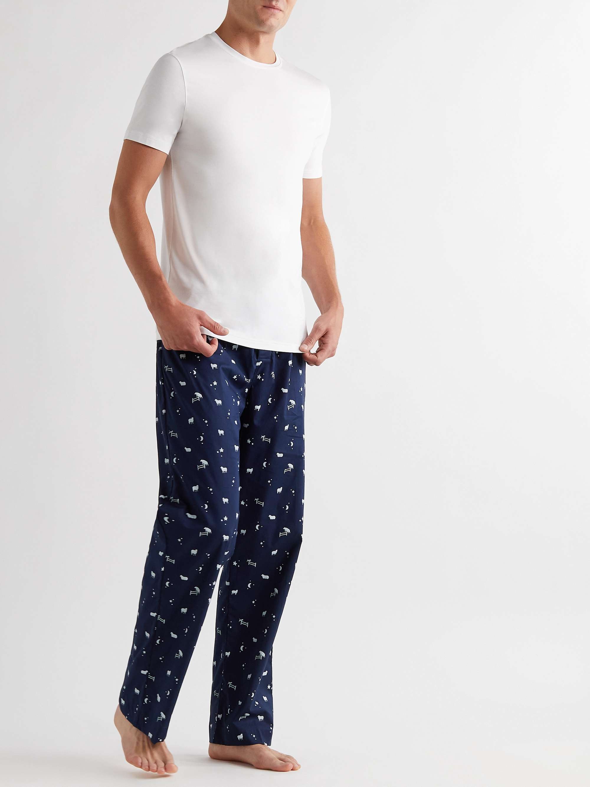 DEREK ROSE Printed Cotton Pyjama Trousers