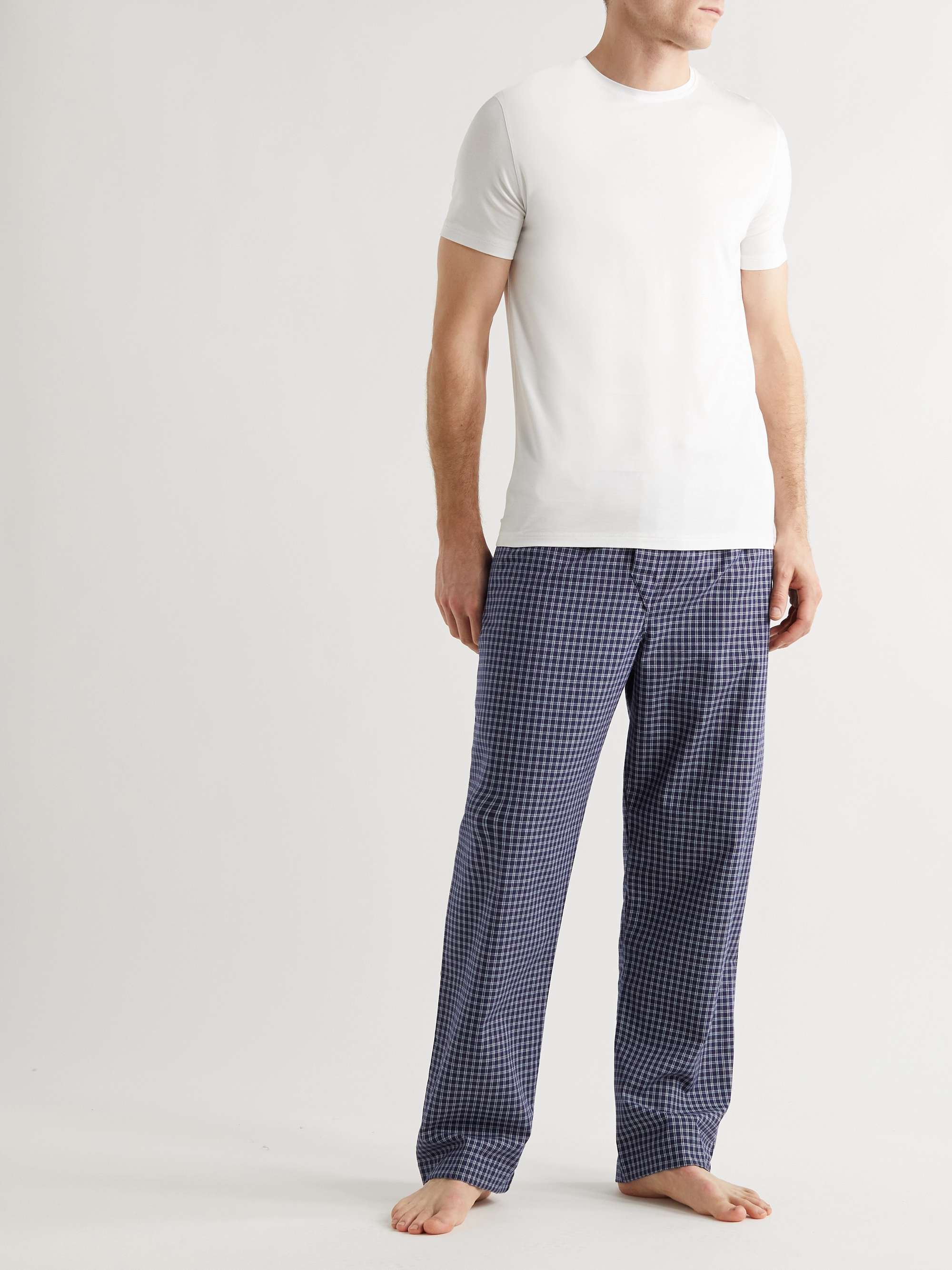 DEREK ROSE Braemar Checked Cotton-Flannel Pyjama Trousers
