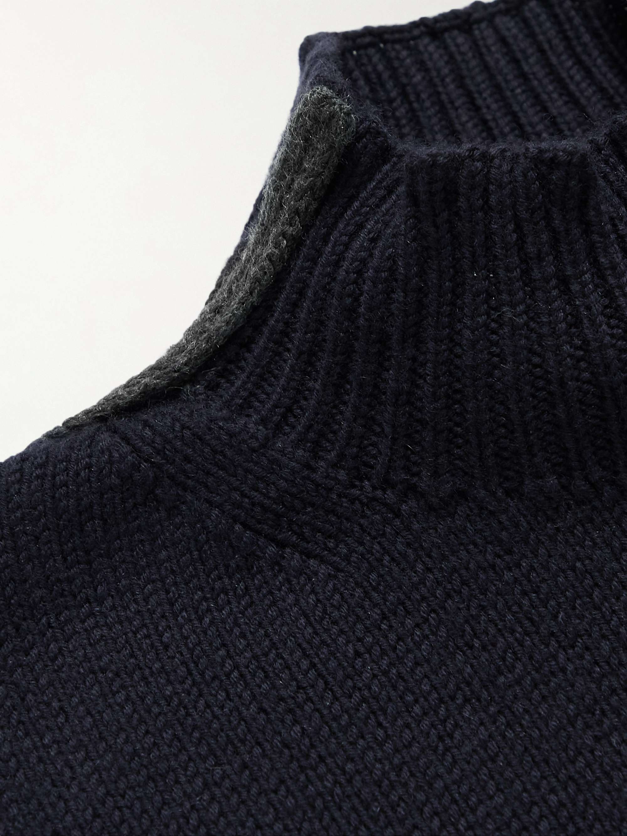 GIORGIO ARMANI Virgin Wool and Cashmere-Blend Mock-Neck Sweater