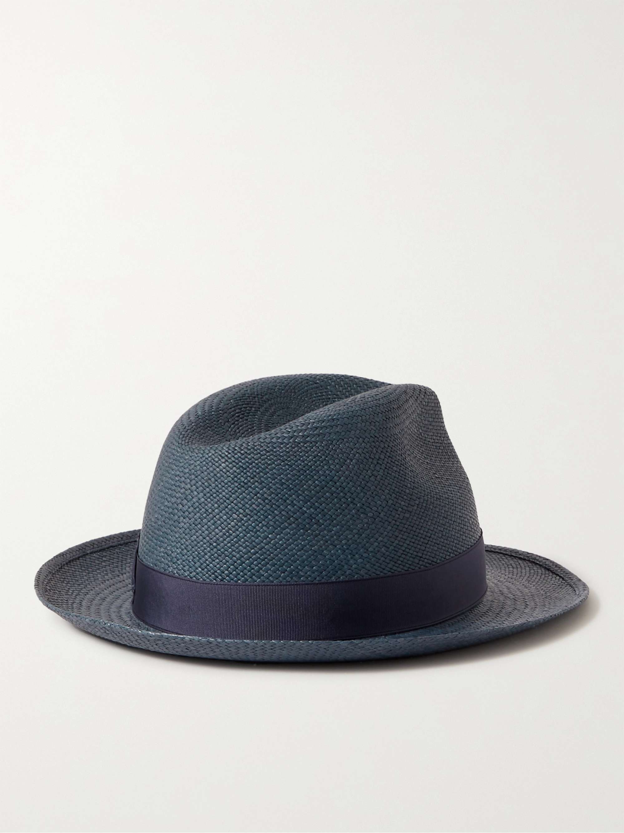 BORSALINO Grosgrain-Trimmed Straw Panama Hat