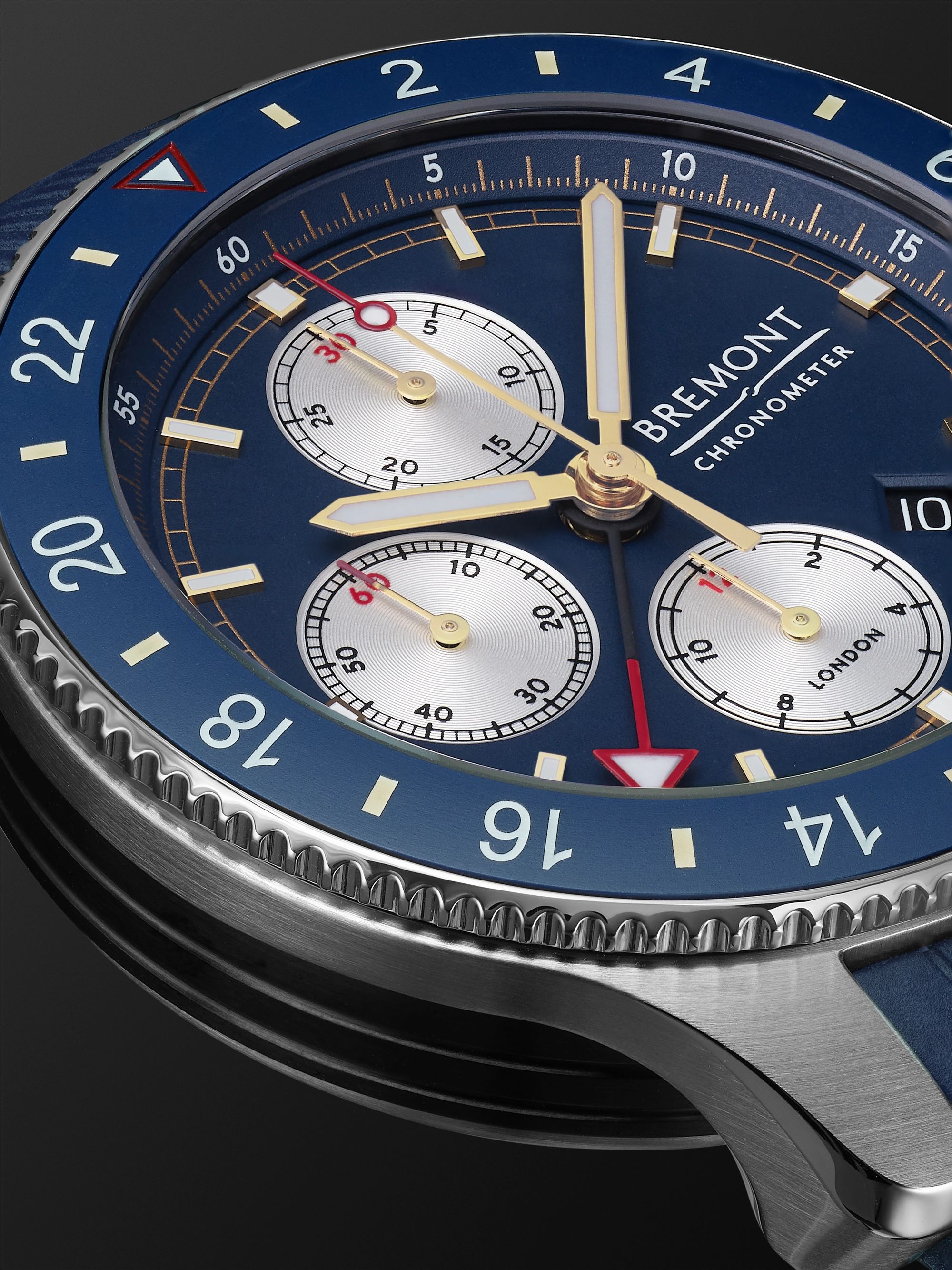 BREMONT Supermarine Sport Automatic Chronograph 43mm Stainless Steel and Rubber Watch, Ref. No. S200