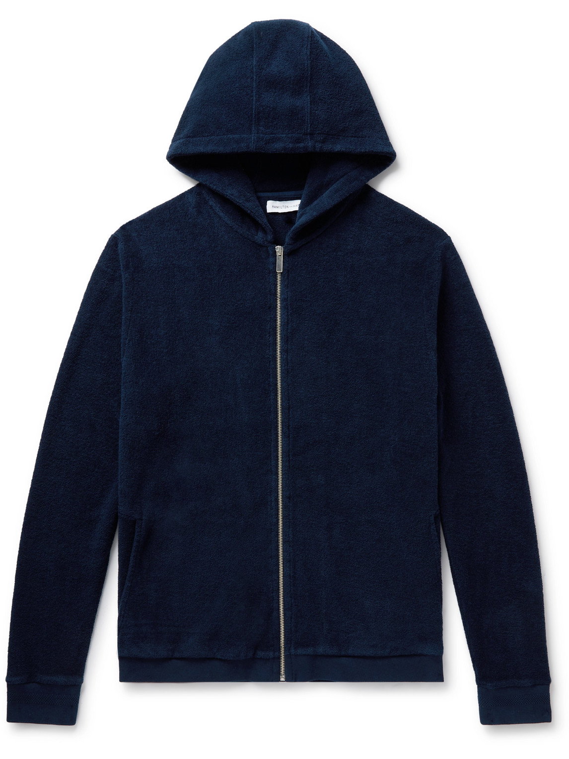 Hamilton And Hare Cotton-terry Zip-up Hoodie In Blue