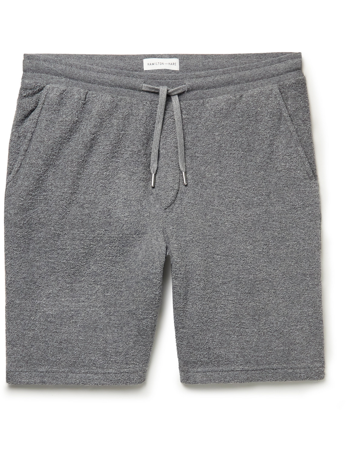 Hamilton And Hare Cotton-terry Drawstring Shorts In Grey