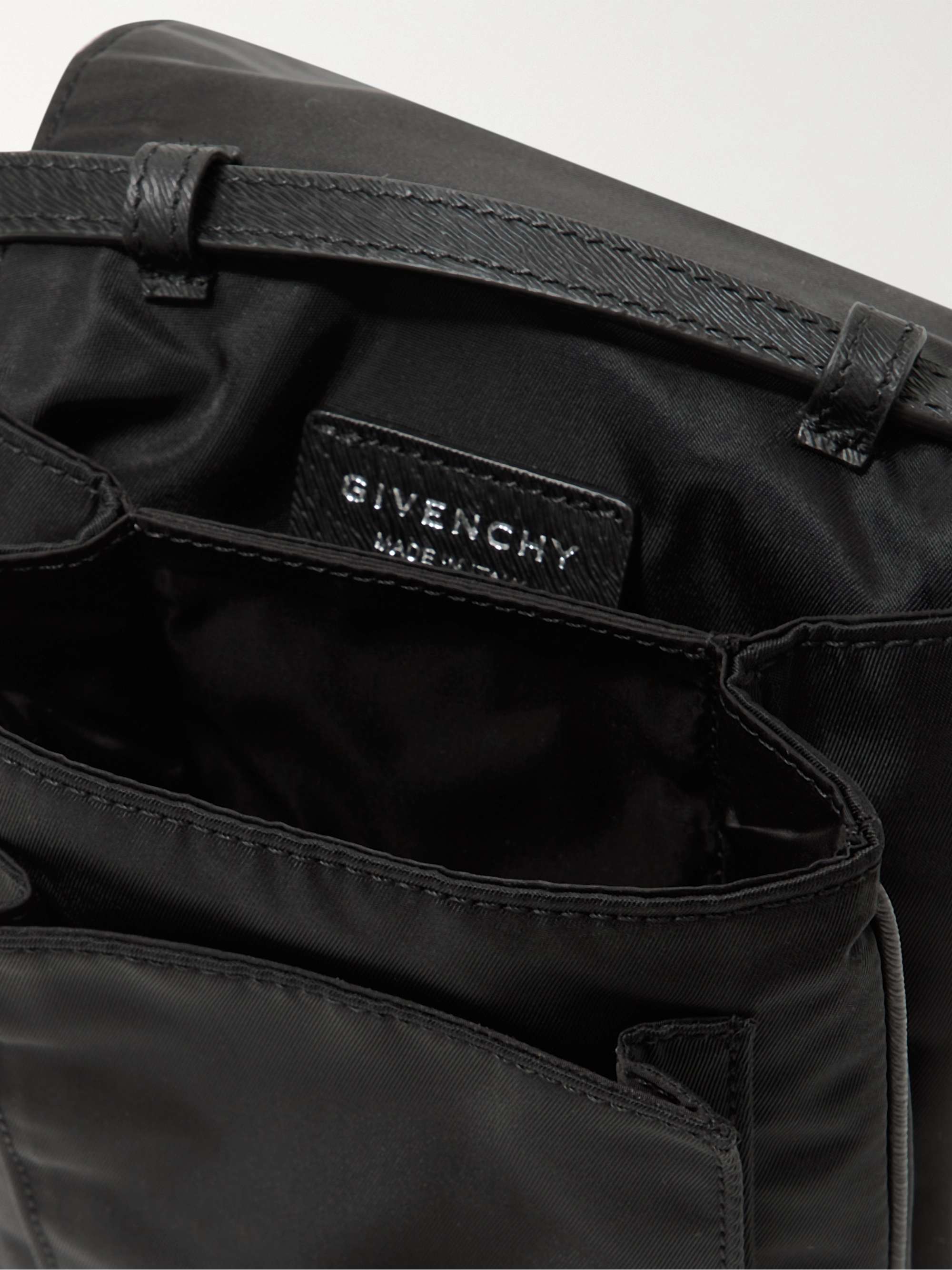 GIVENCHY Logo-Appliquéd Leather-Trimmed Nylon Pouch