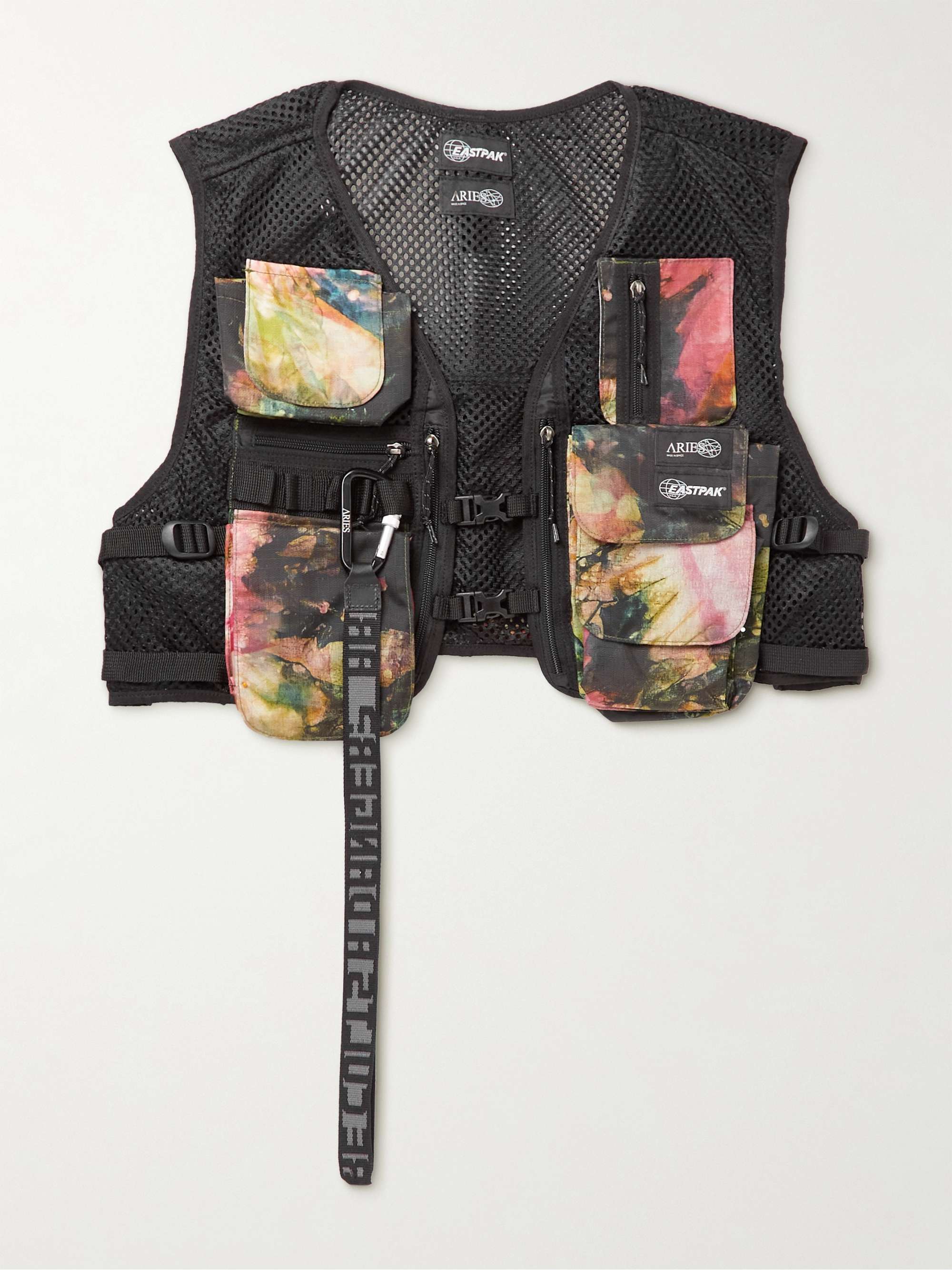 EASTPAK + Aries Panelled Tie-Dyed Ripstop and Mesh Gilet with Lanyard