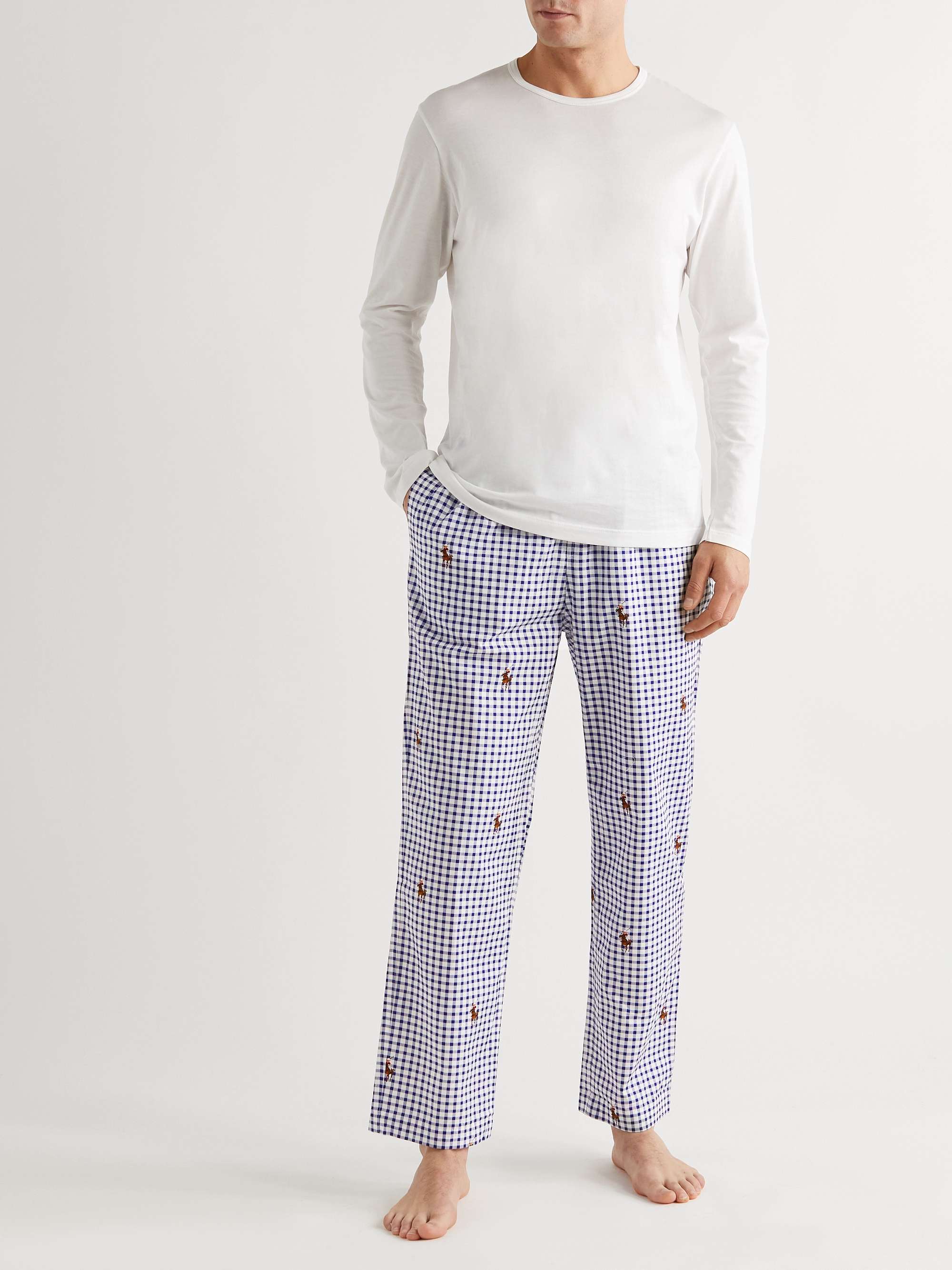 POLO RALPH LAUREN Logo-Print Checked Cotton Drawstring Pyjama Trousers