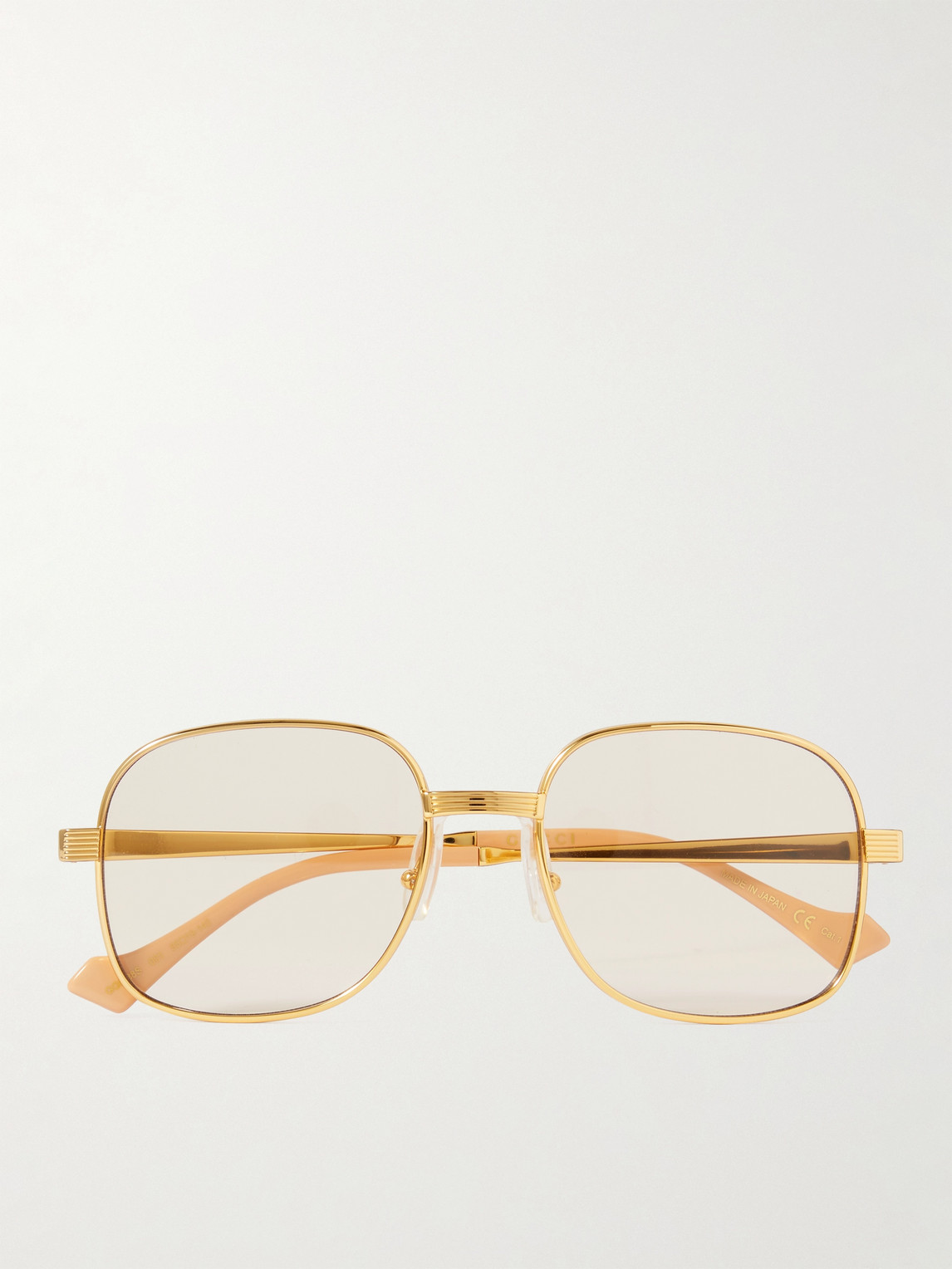 Gucci Round-frame Gold-tone Optical Glasses