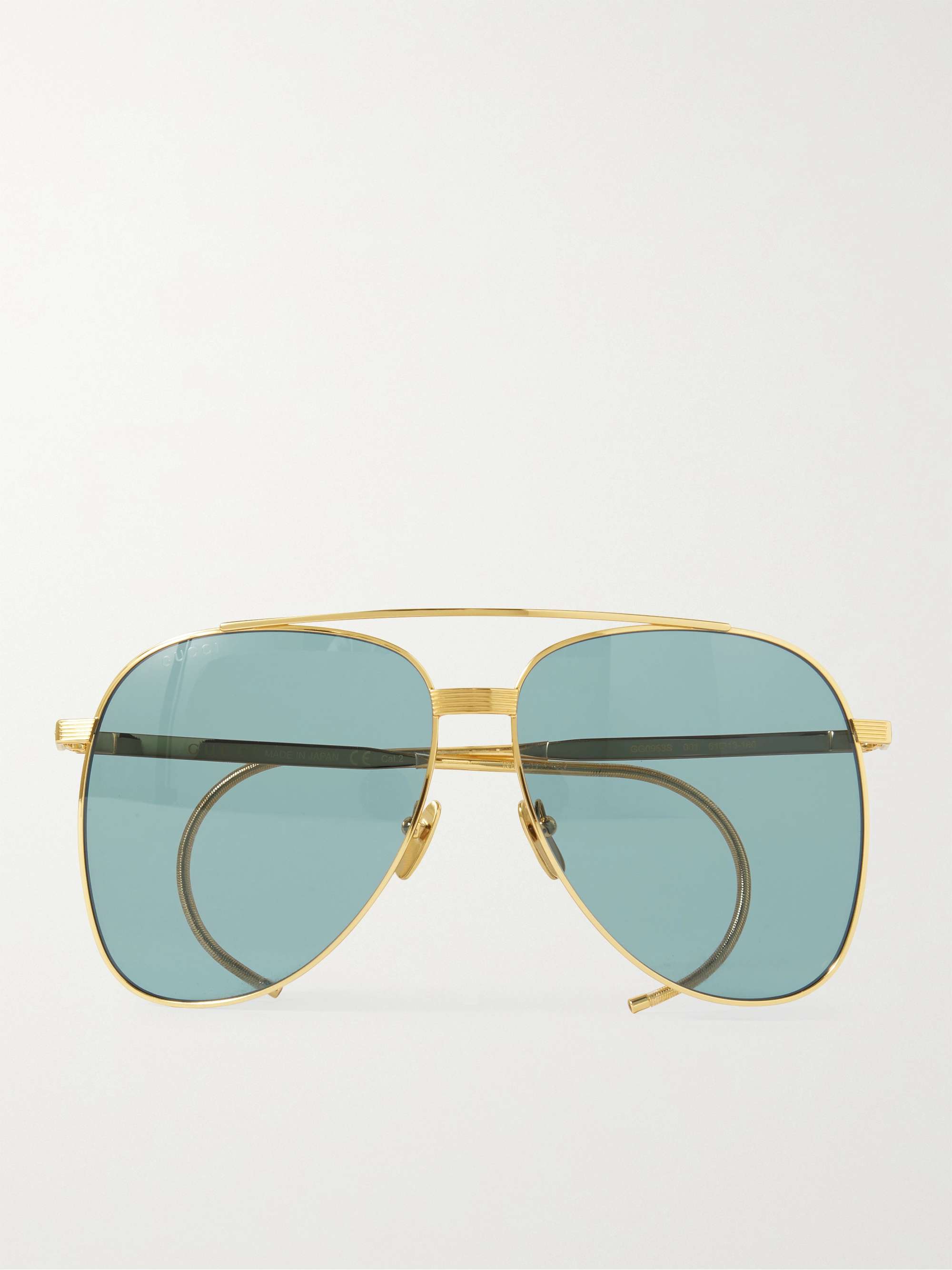 GUCCI EYEWEAR Aviator-Style Gold-Tone Sunglasses