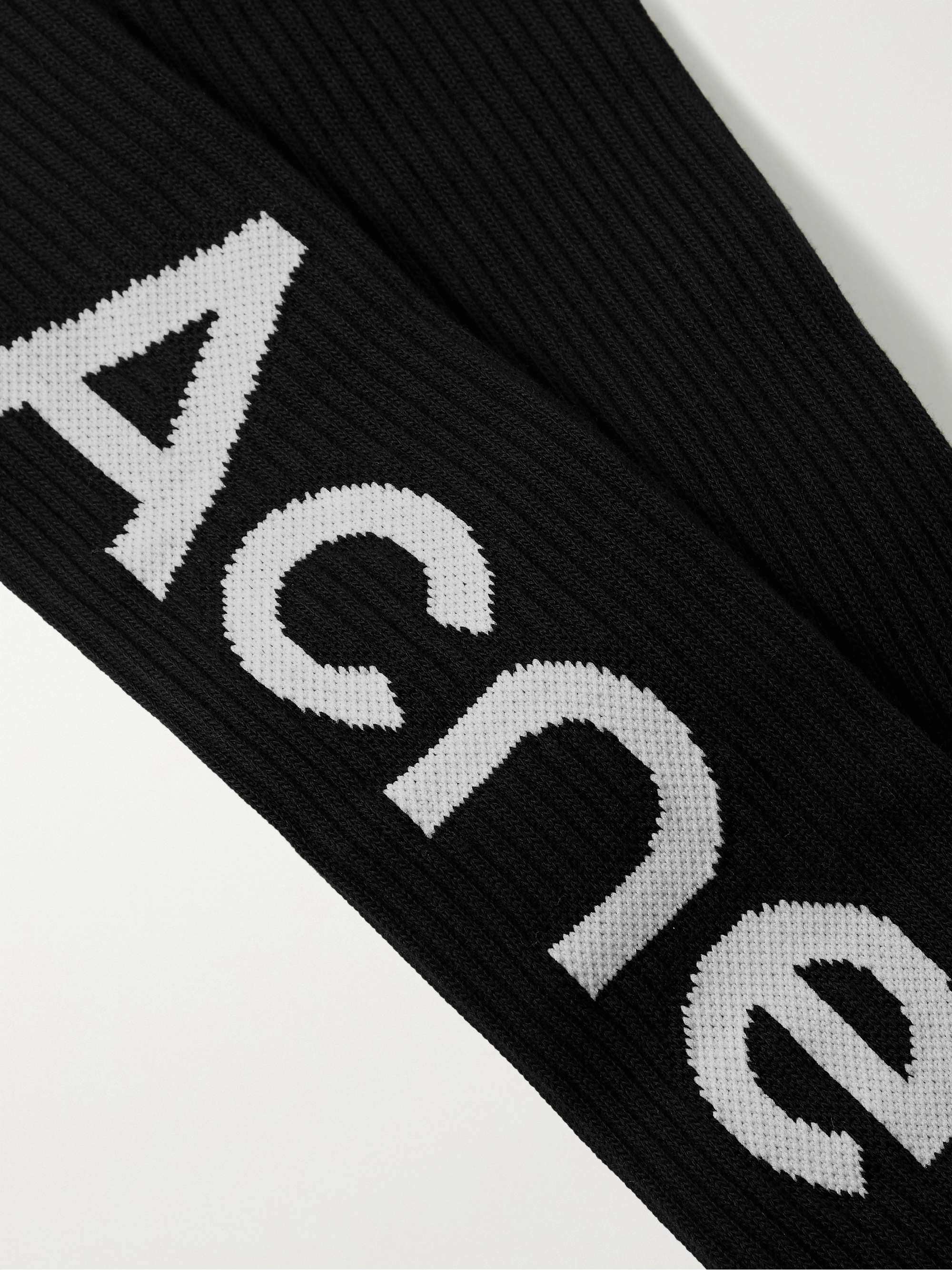 ACNE STUDIOS Logo-Jacquard Ribbed Stretch Cotton-Blend Socks