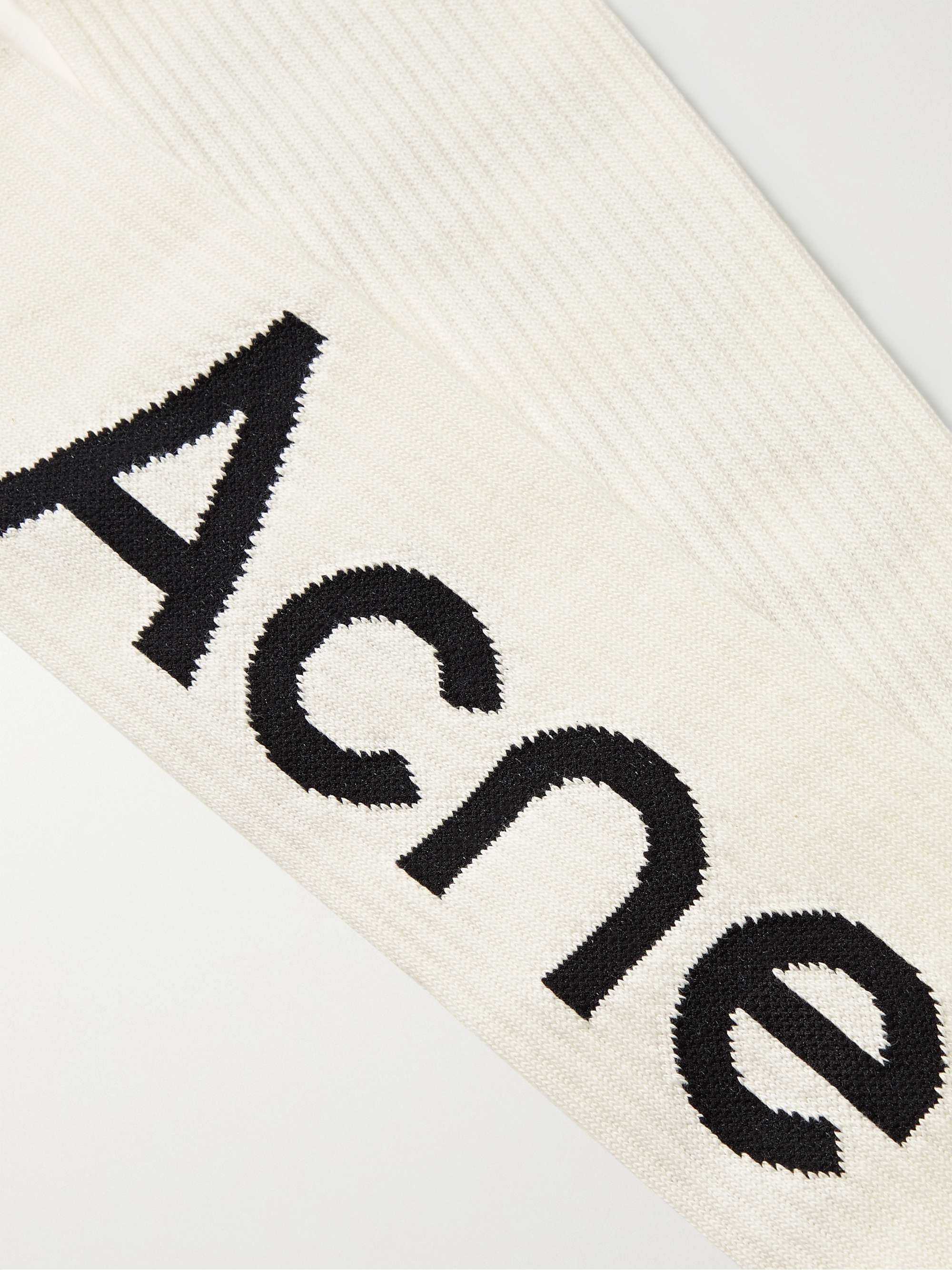 White Logo-Jacquard Striped Cotton-Blend Socks | VETEMENTS | MR PORTER