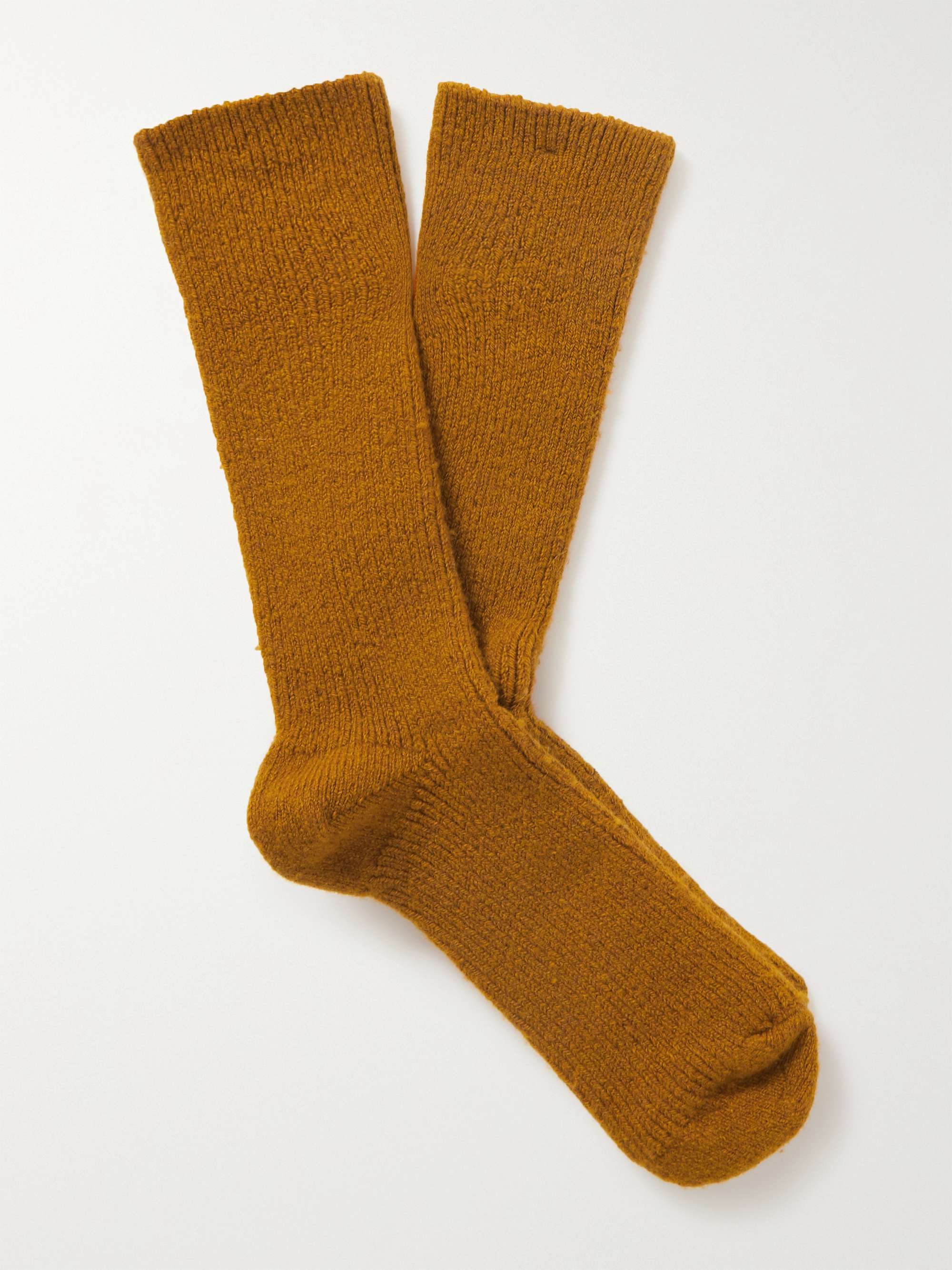 ANONYMOUS ISM Wool Lazy Ribbed Wool-Blend Socks