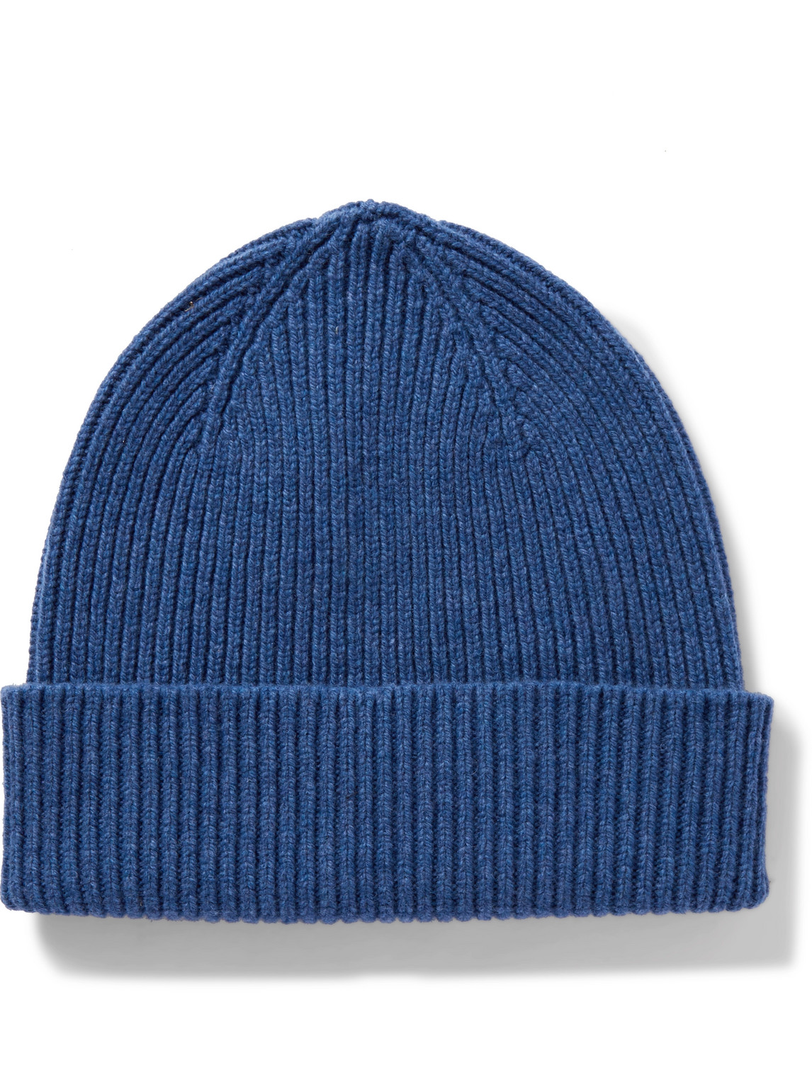 Mr P Ribbed Wool Beanie In Blue