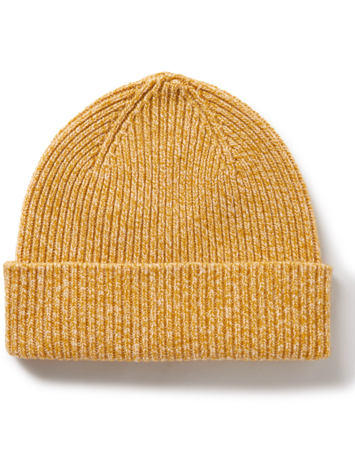 Mr P Ribbed Wool Beanie In Yellow