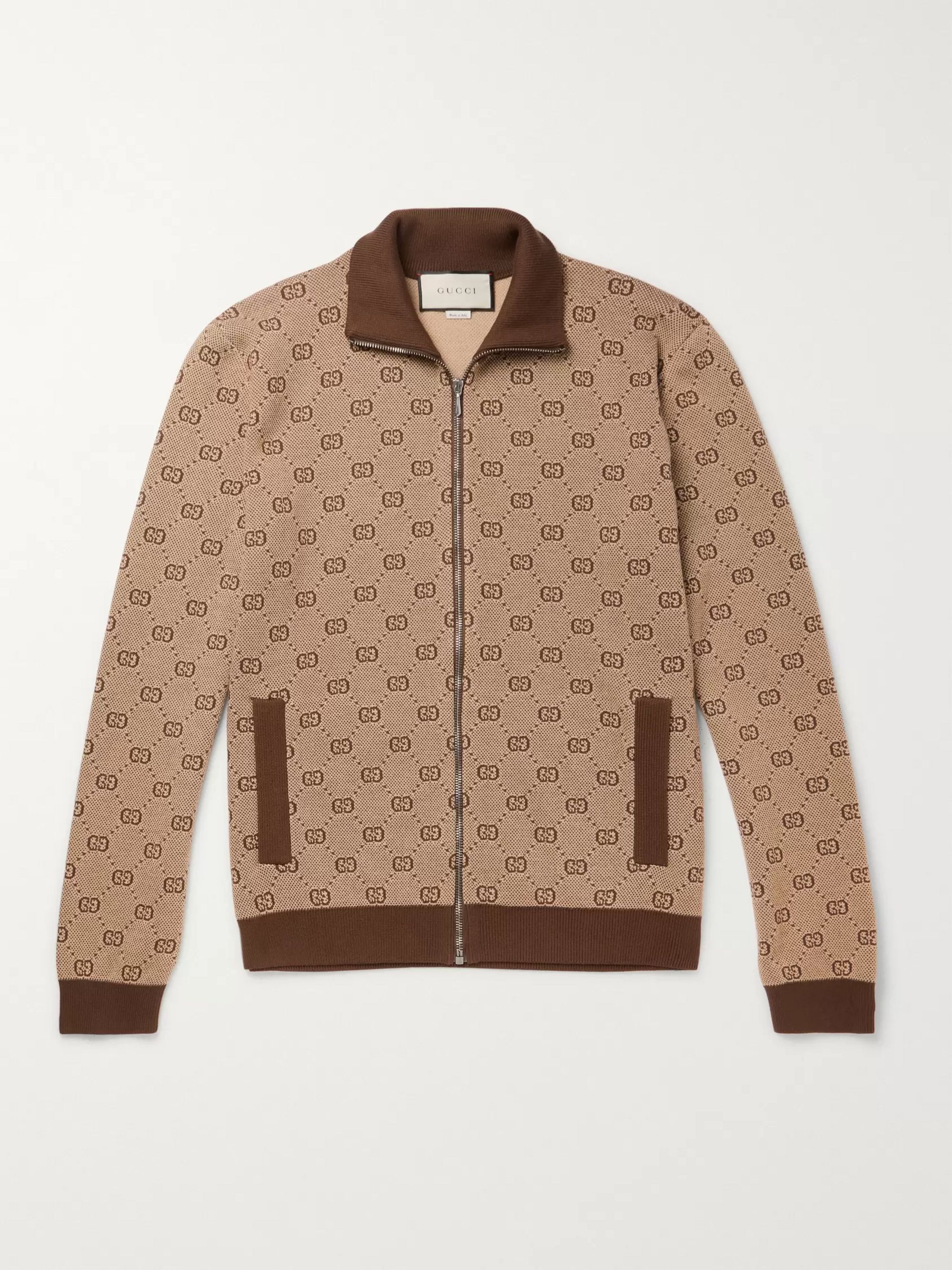 Camel Logo-Jacquard Wool and Cotton-Blend Track Jacket | Gucci | MR PORTER