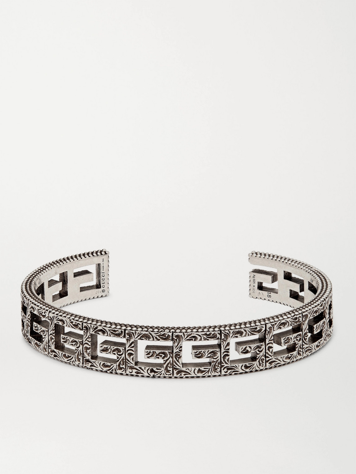 Gucci Logo-embossed Sterling Silver Cuff