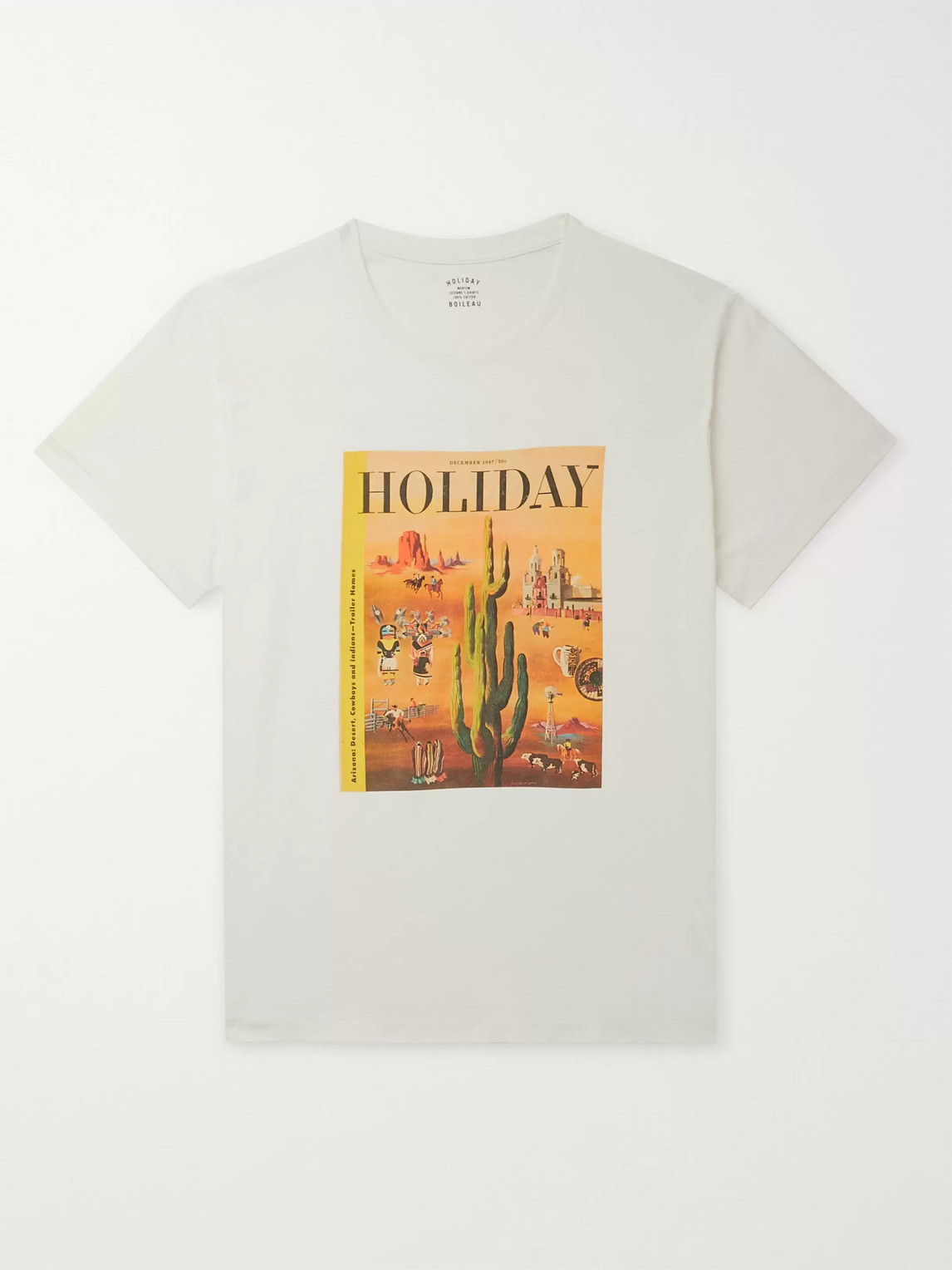 Holiday Boileau Slim-fit Printed Cotton-jersey T-shirt In White