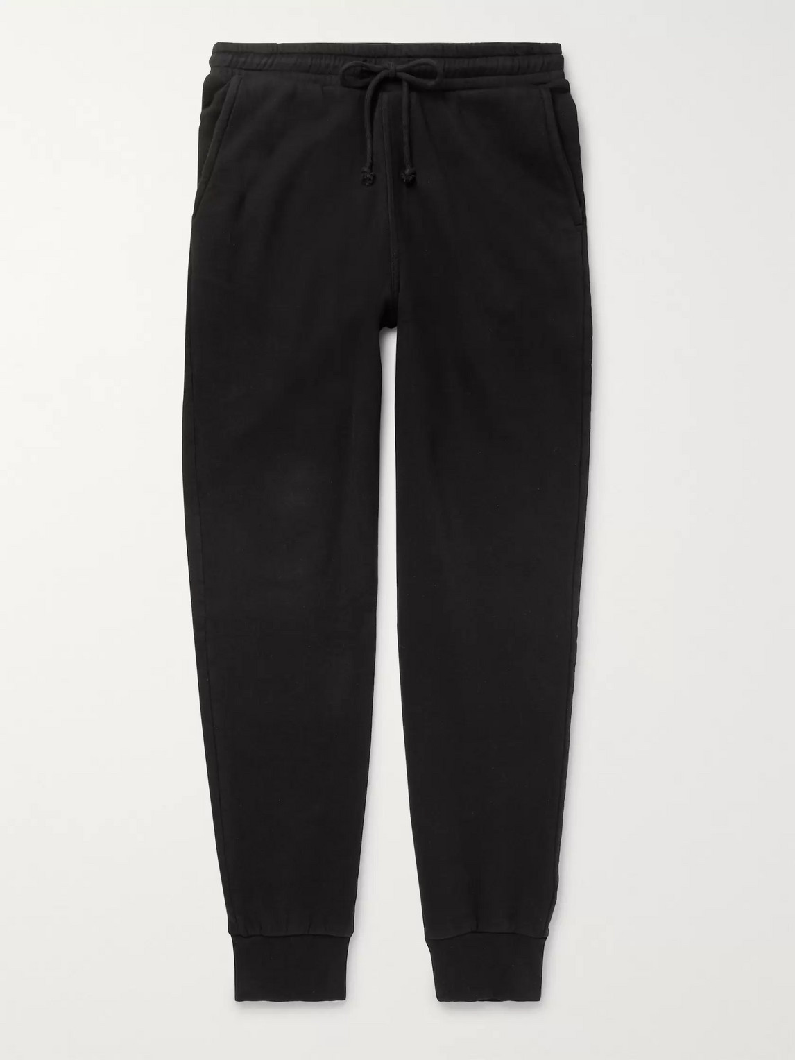 Holiday Boileau Slim-fit Tapered Fleece-back Cotton-jersey Sweatpants In Black