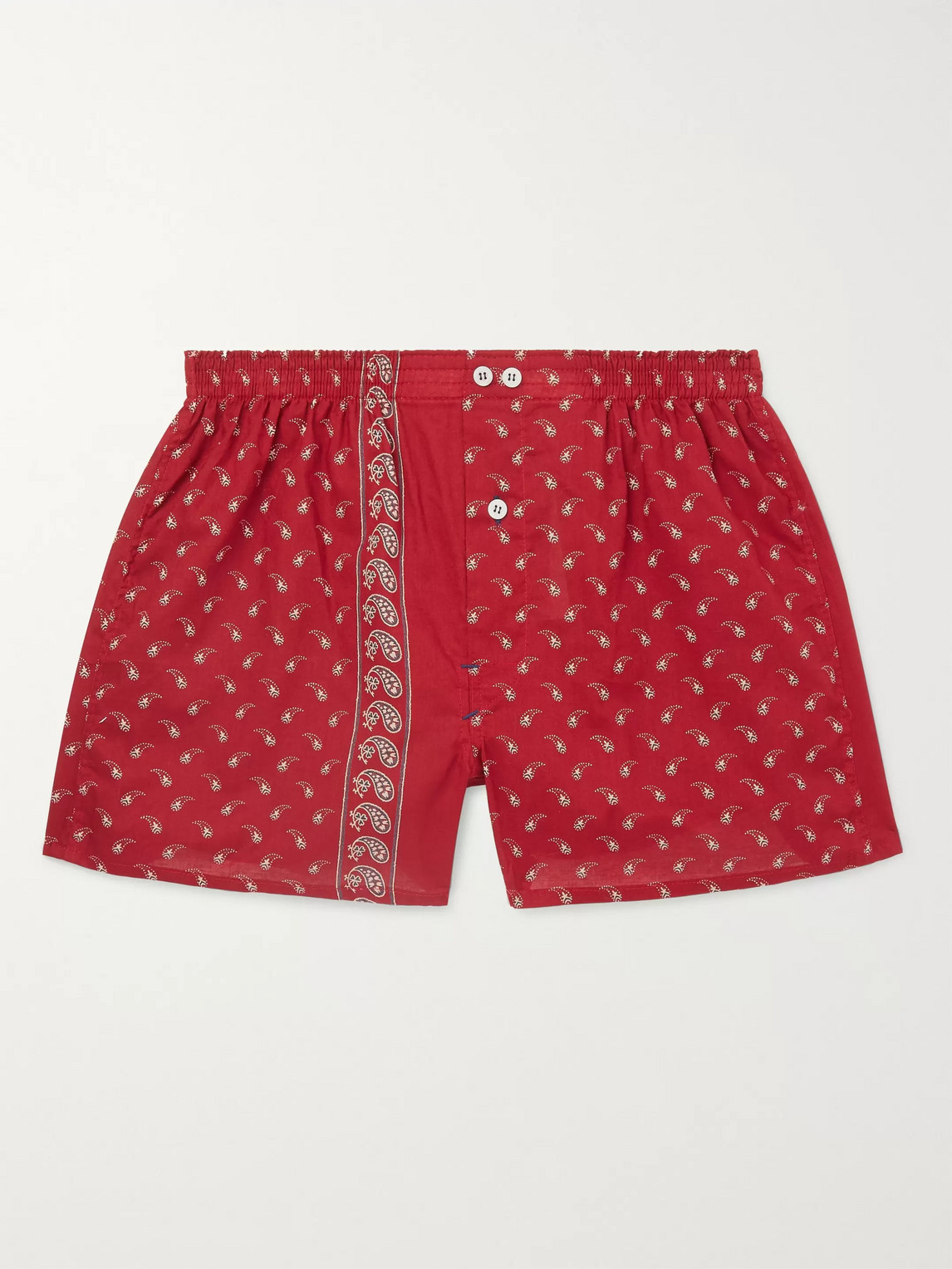 Anonymous Ism Paisley-print Cotton Boxer Shorts In Red
