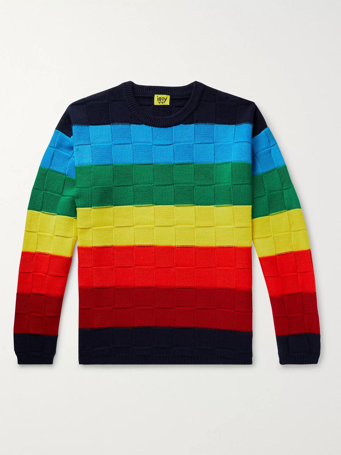 Iggy Striped Cotton-jacquard Sweater In Multi