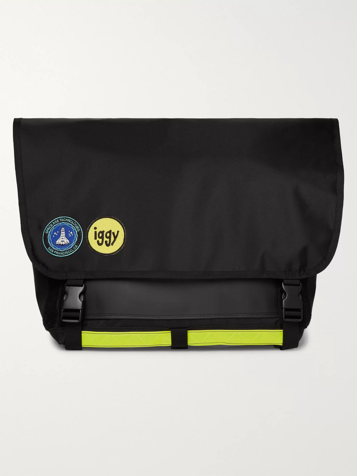 Iggy Logo-appliquéd Canvas Messenger Bag In Black