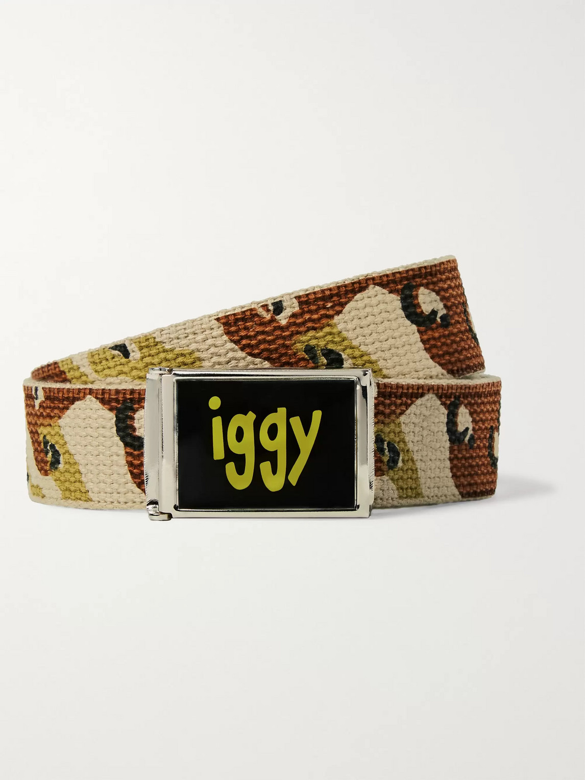 Iggy Camouflage-jacquard Webbing Belt In Neutrals