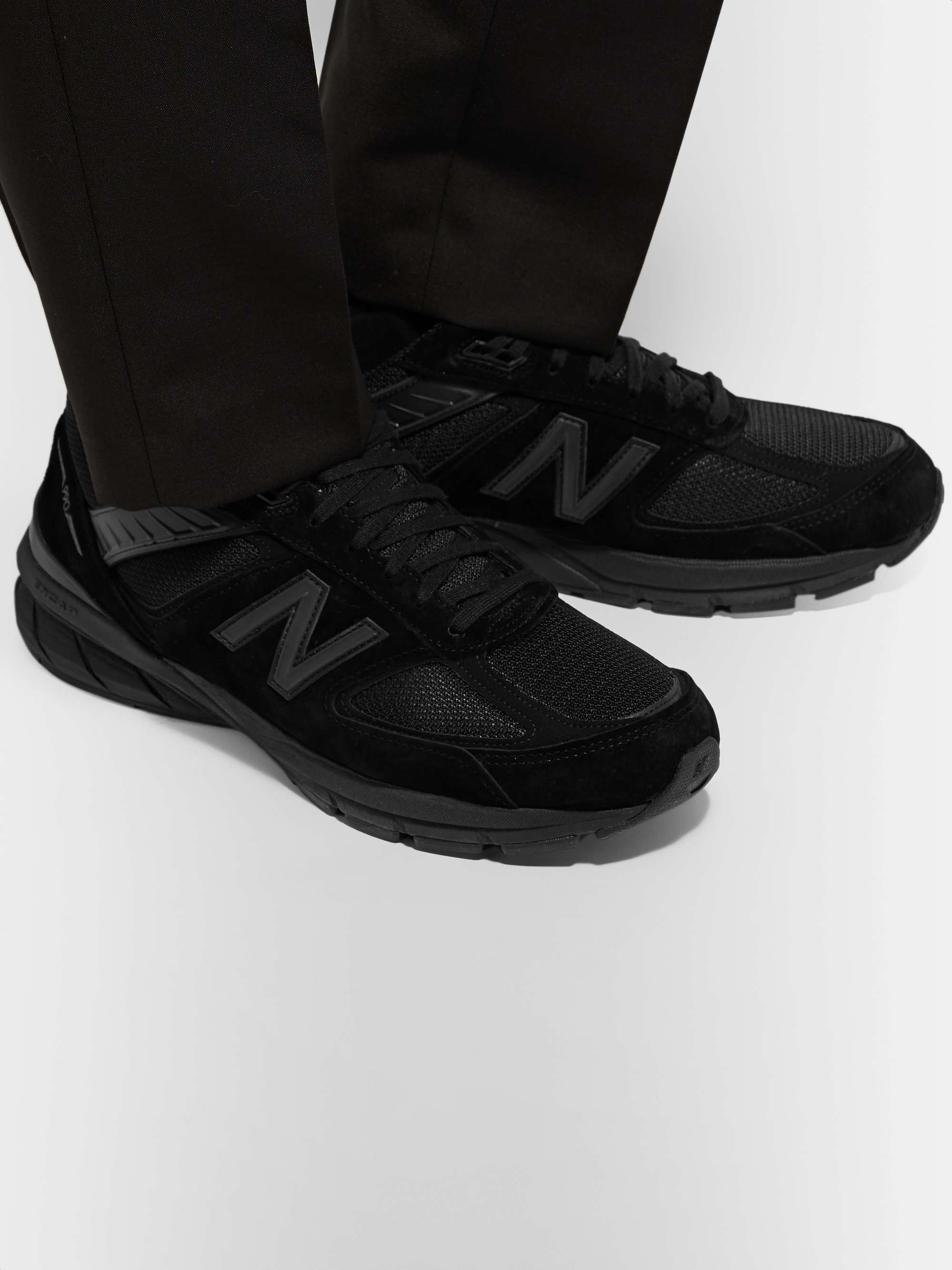 NEW BALANCE M990v5 Rubber-Trimmed Suede and Mesh Running Sneakers