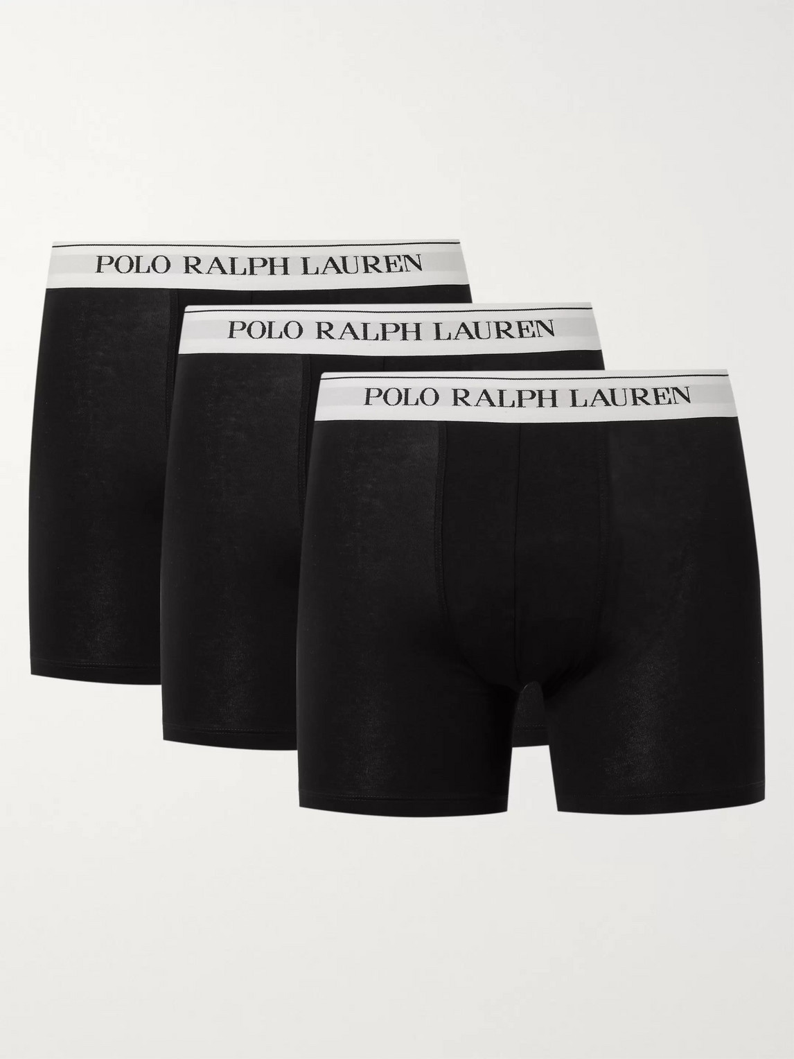 Polo Ralph Lauren Three-pack Stretch-cotton Boxer Briefs In Black