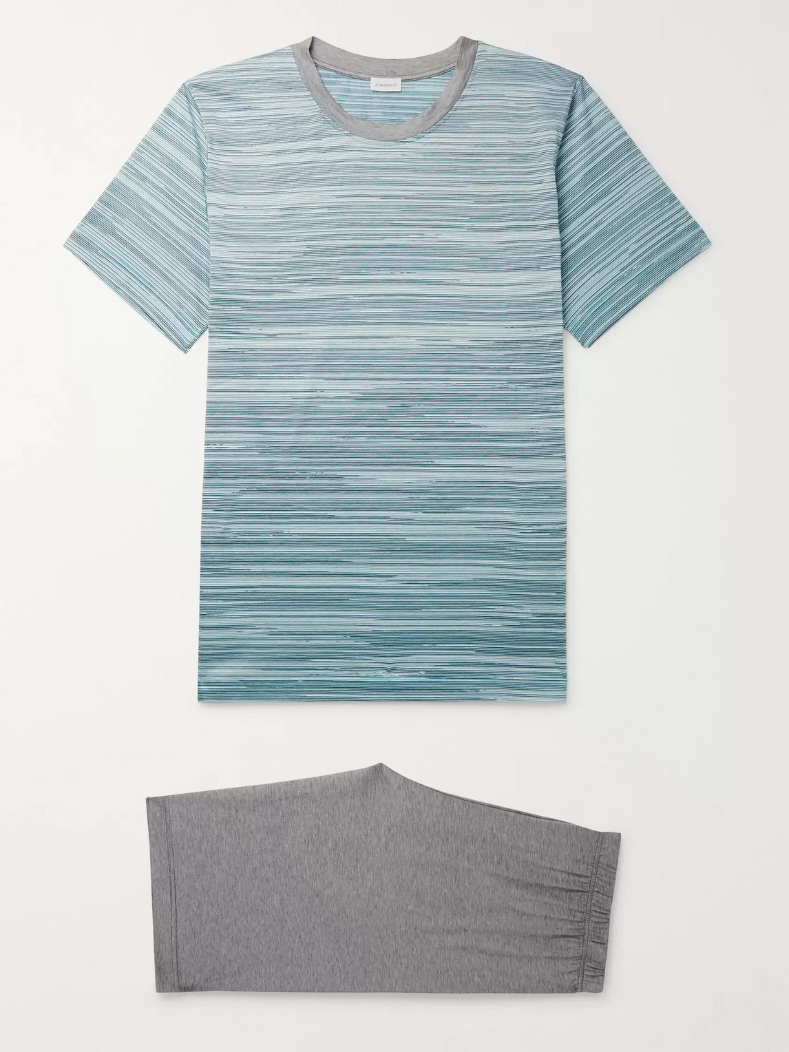 Zimmerli Striped Cotton-jersey Pyjama Set In Blue