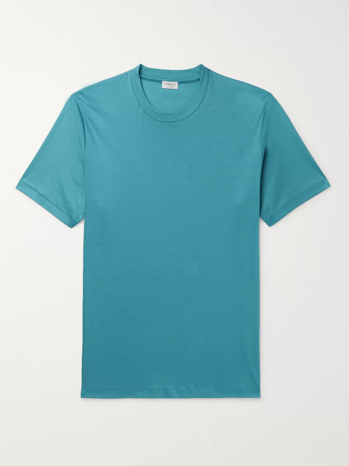 Zimmerli Sea Island Cotton-jersey T-shirt In Blue