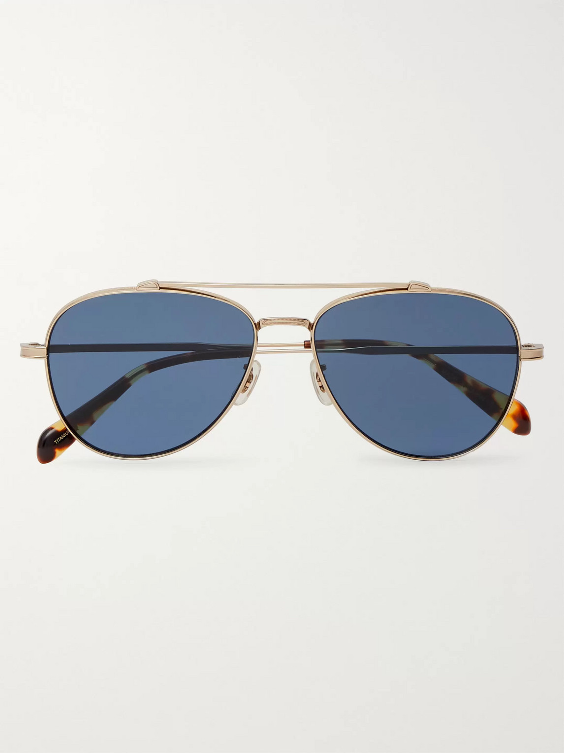 Oliver Peoples Rikson Aviator-style Gold-tone Titanium And ...
