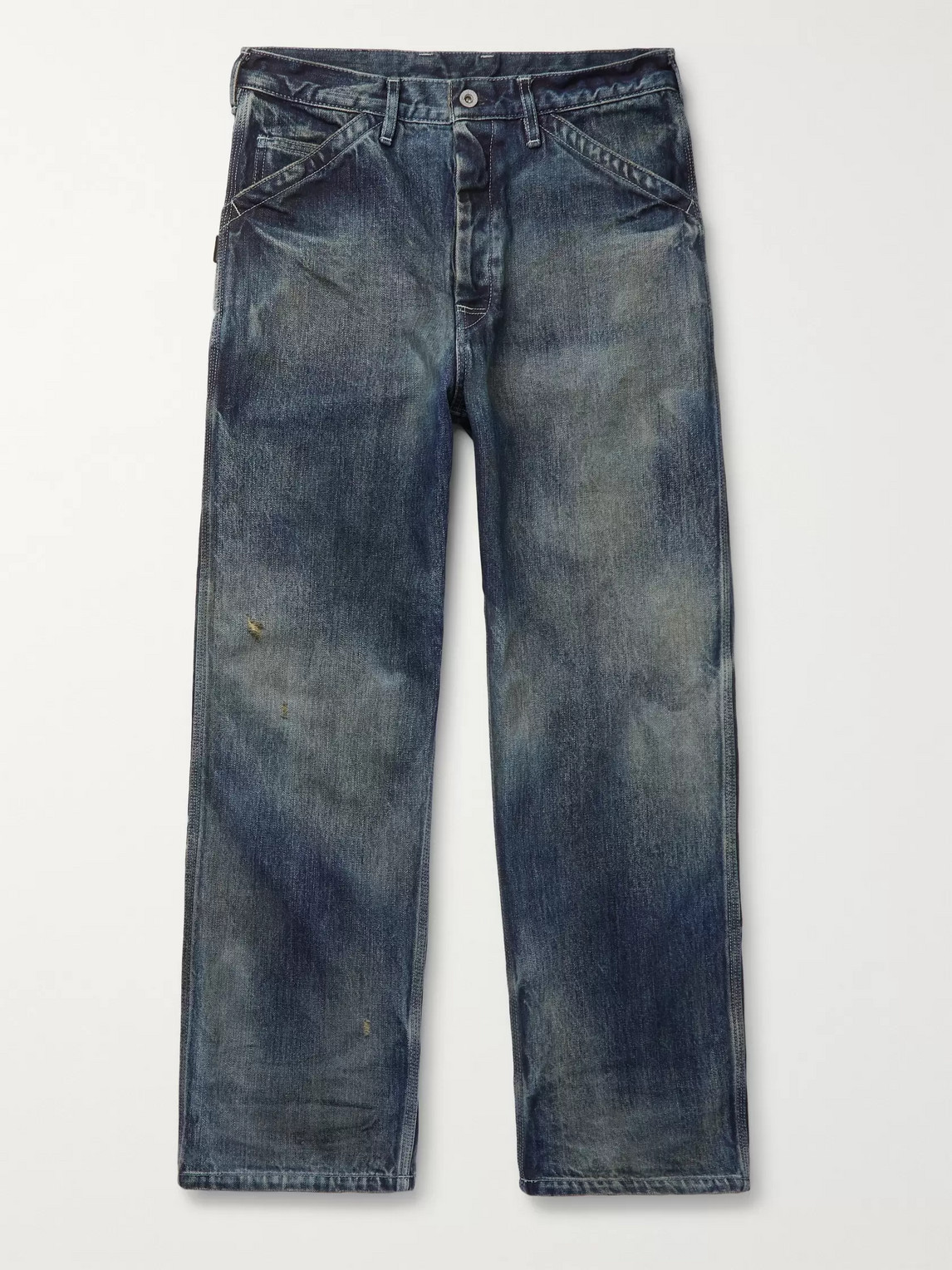 Neighborhood Wide-leg Distressed Denim Jeans In Blue