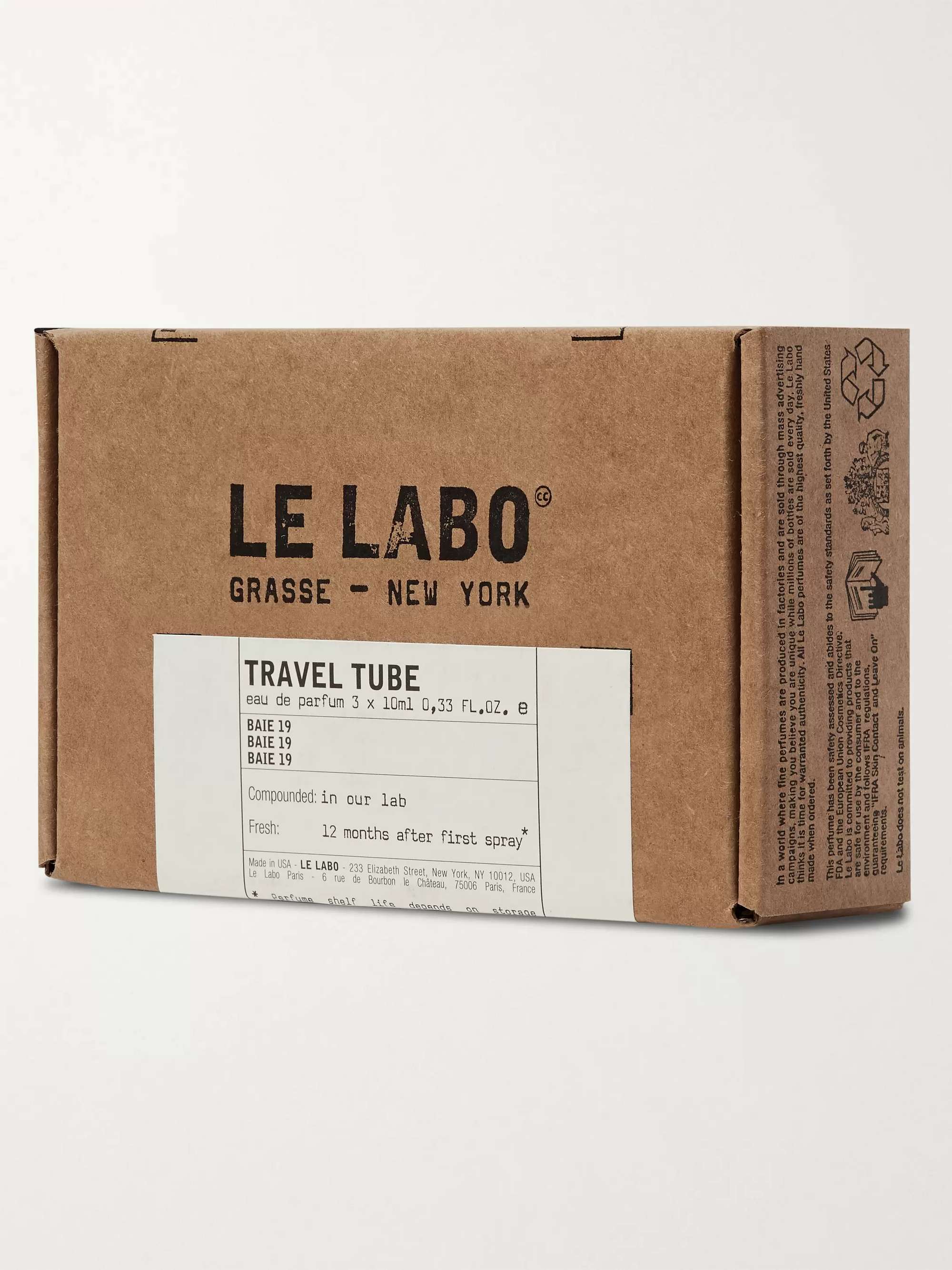 LE LABO Baie 19 Eau de Parfum Travel Tube Refills, 3 x 10ml
