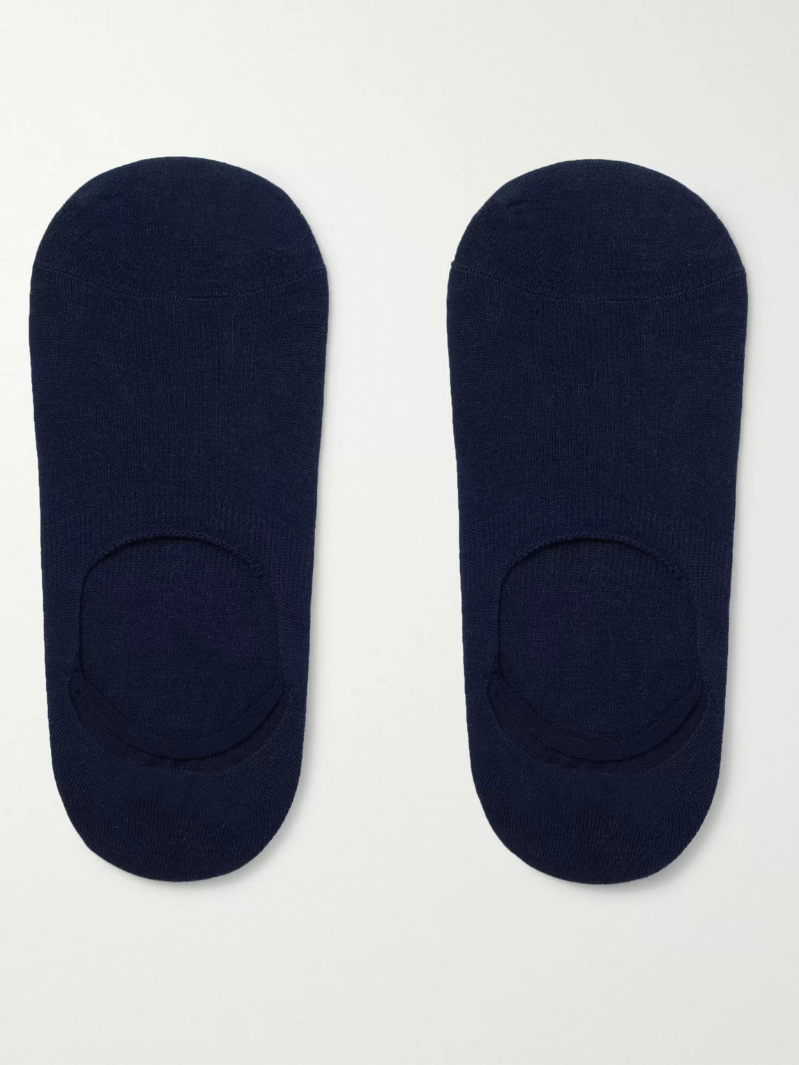 Anonymous Ism Mélange Knitted No-show Socks In Blue