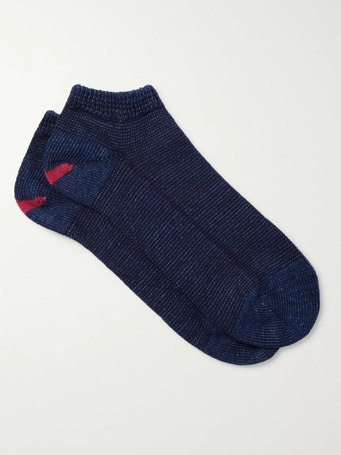Anonymous Ism Cotton-blend No-show Socks In Blue