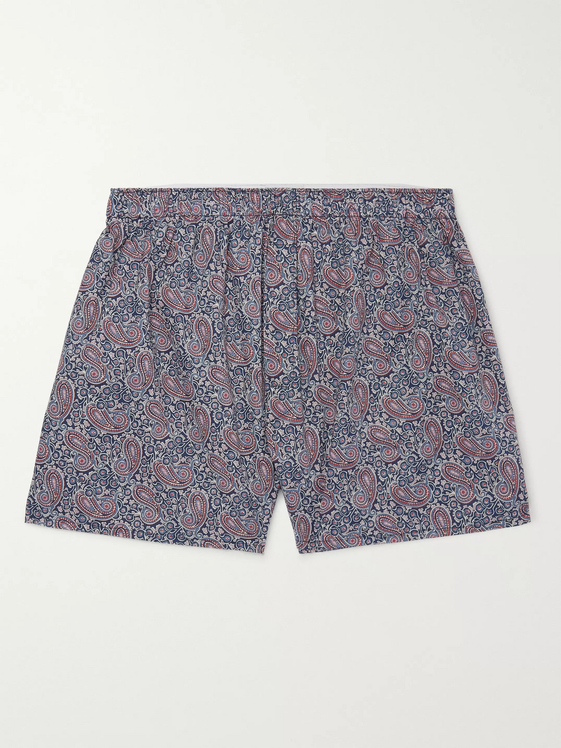 Sunspel Floral-print Cotton Boxer Shorts In Blue