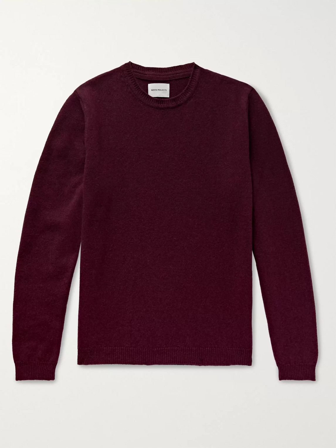 Norse Projects Sigfred Brushed-wool Sweater In Burgundy