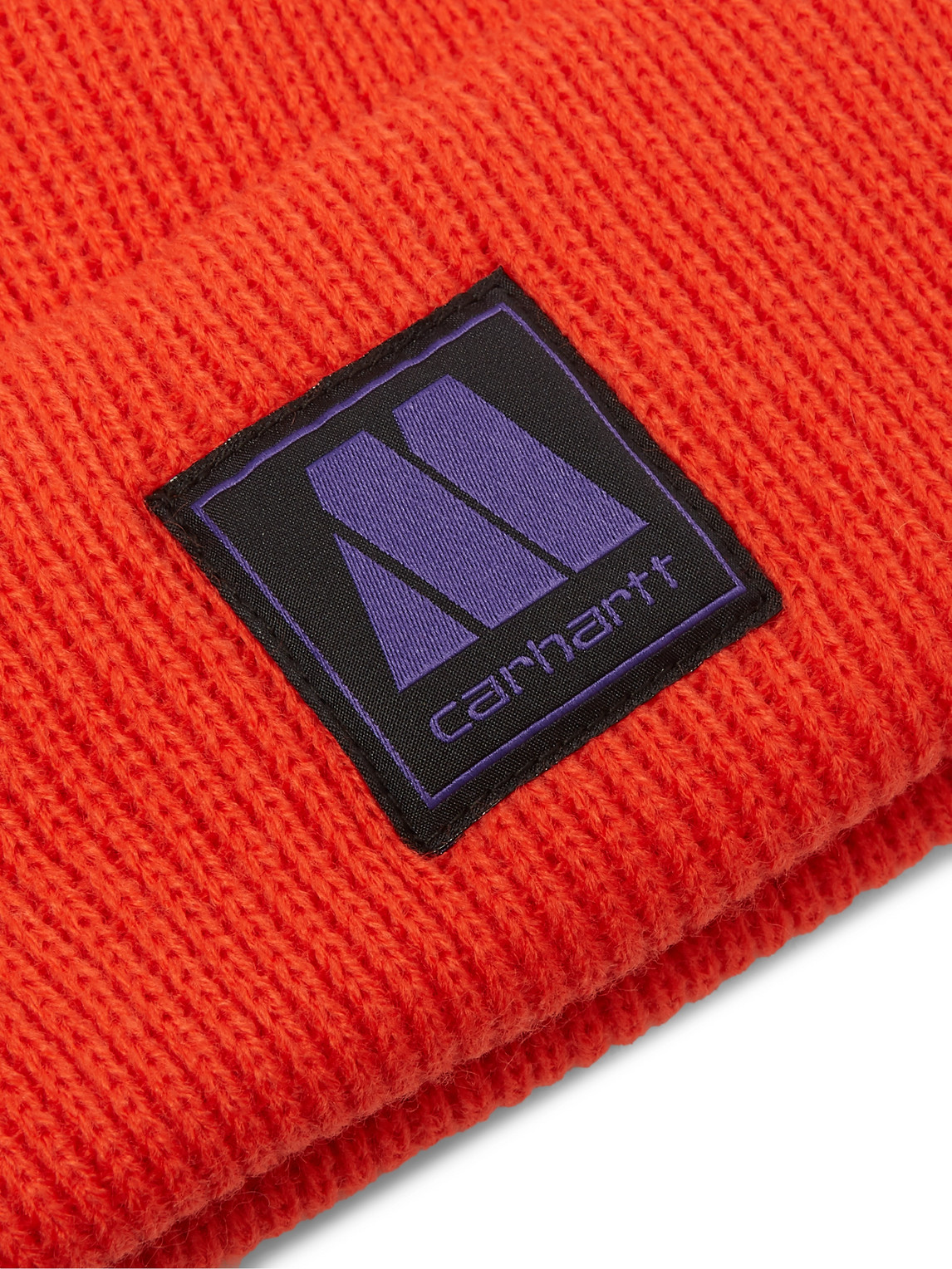 Carhartt Motown Records Marvin Logo-appliquéd Ribbed-knit Beanie In Red