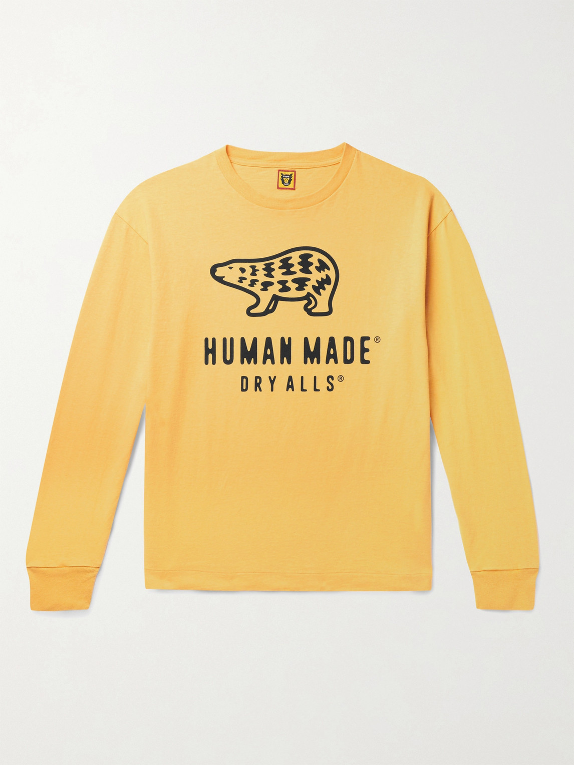 Human Made Logo-print Cotton-jersey T-shirt In Yellow