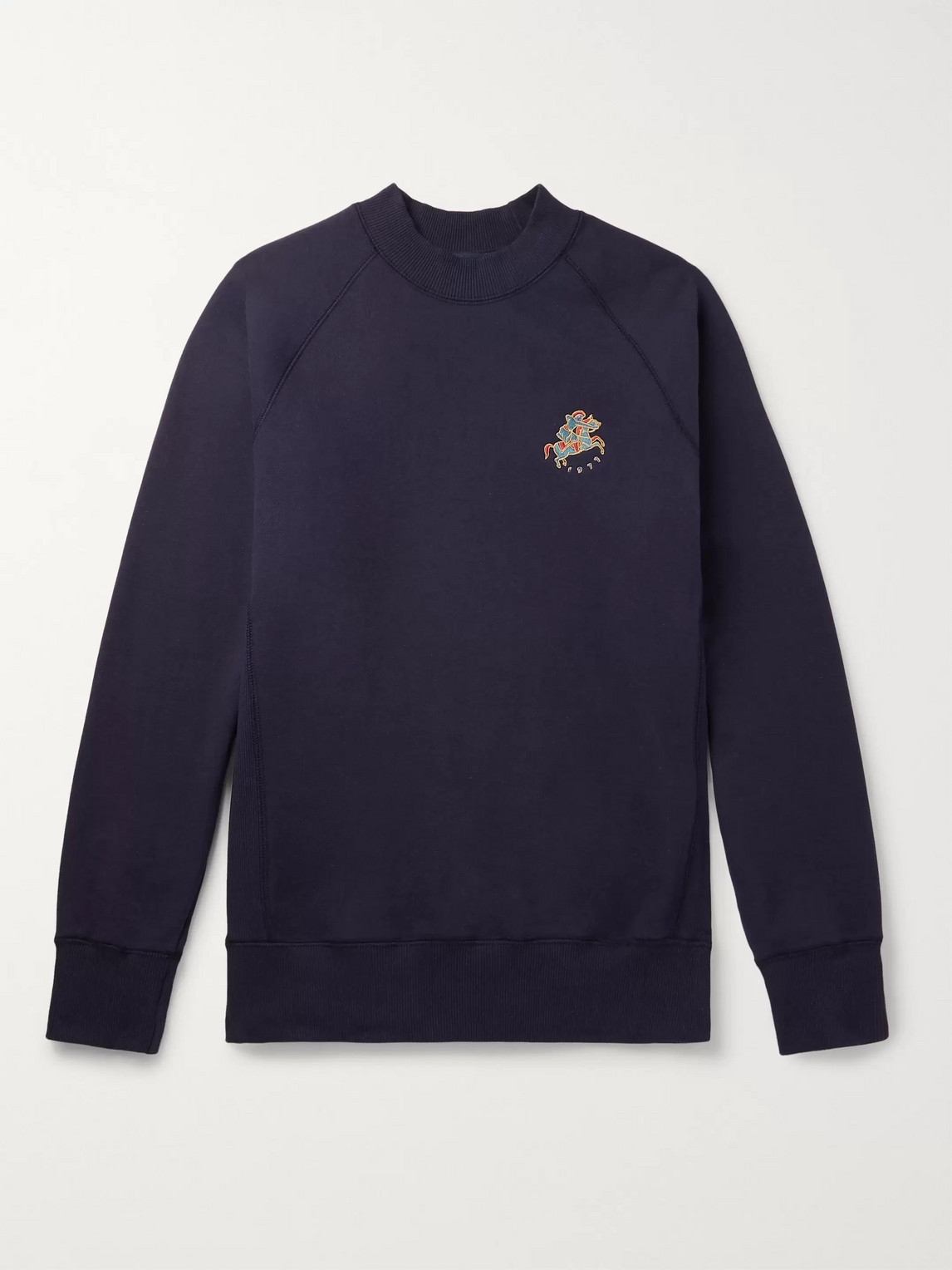 Aimé Leon Dore Drake's Logo-embroidered Loopback Cotton-jersey Sweatshirt In Blue
