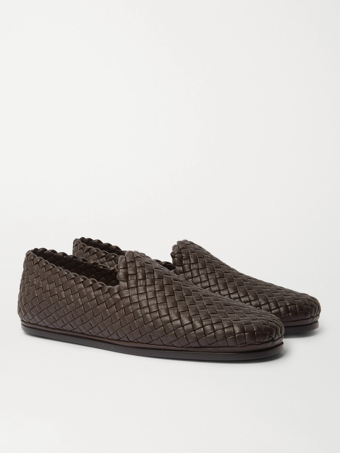 Bottega Veneta Intrecciato Leather Loafers In Brown