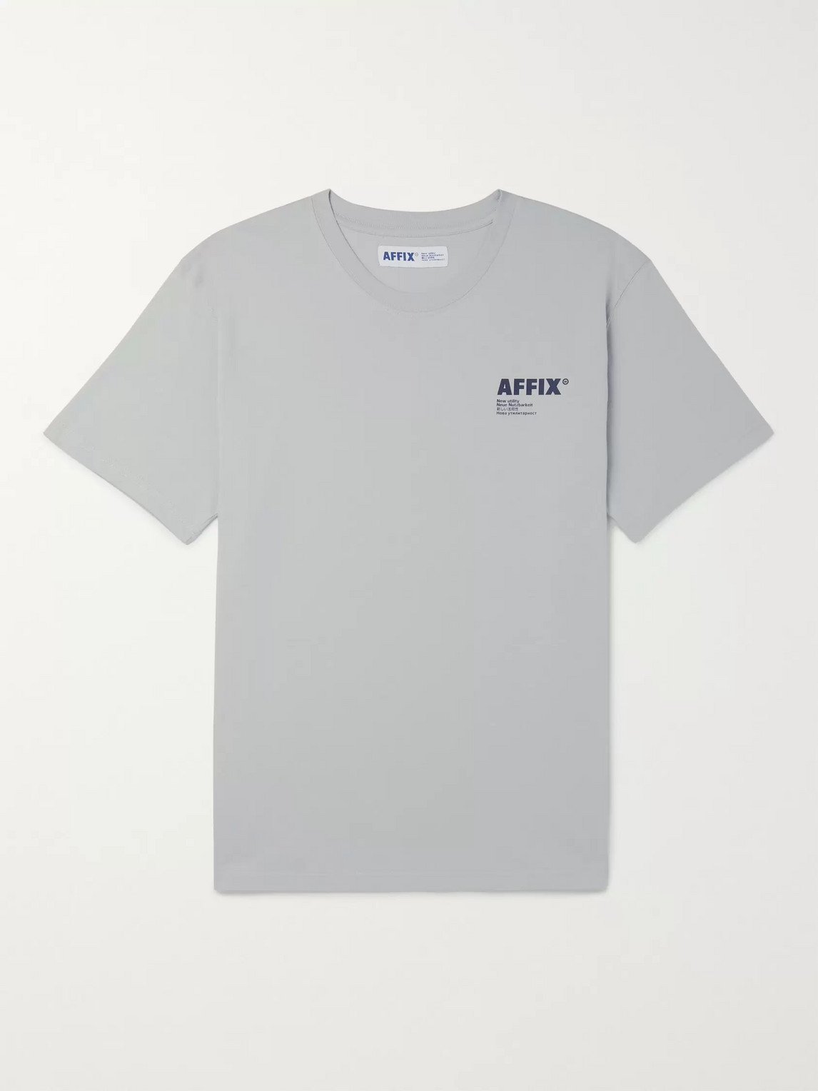 Affix Logo-print Cotton-jersey T-shirt In Gray