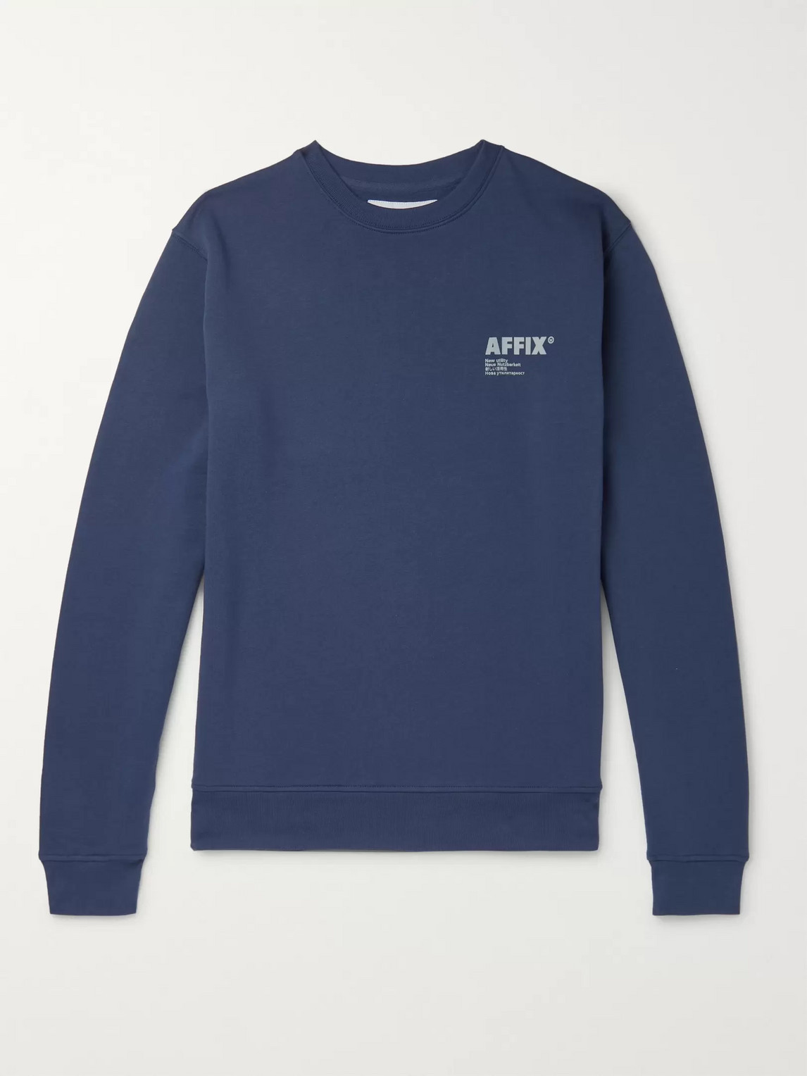 Affix Logo-print Fleece-back Cotton-jersey Sweatshirt In Blue