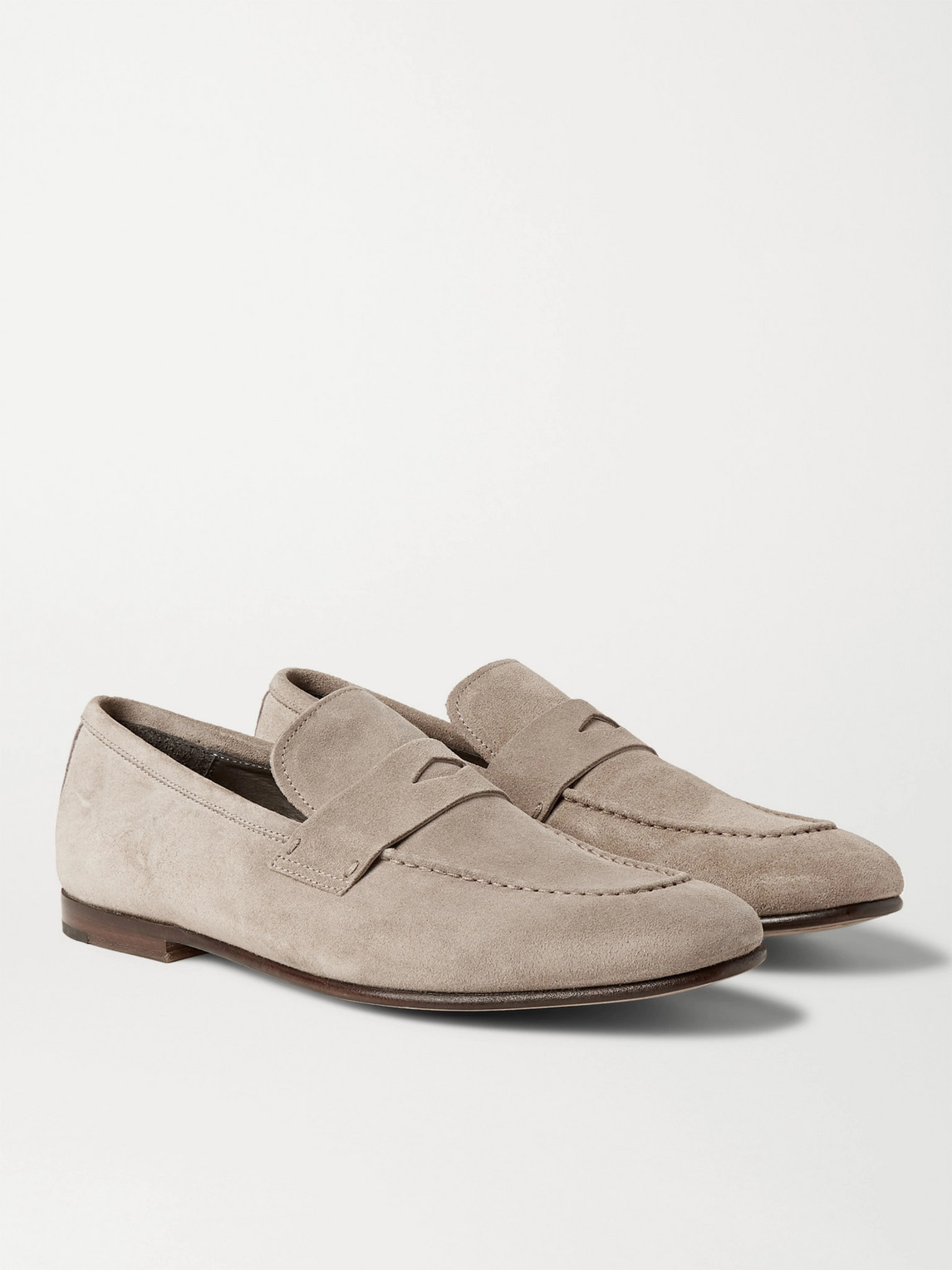 DUNHILL CHILTERN SUEDE PENNY LOAFERS